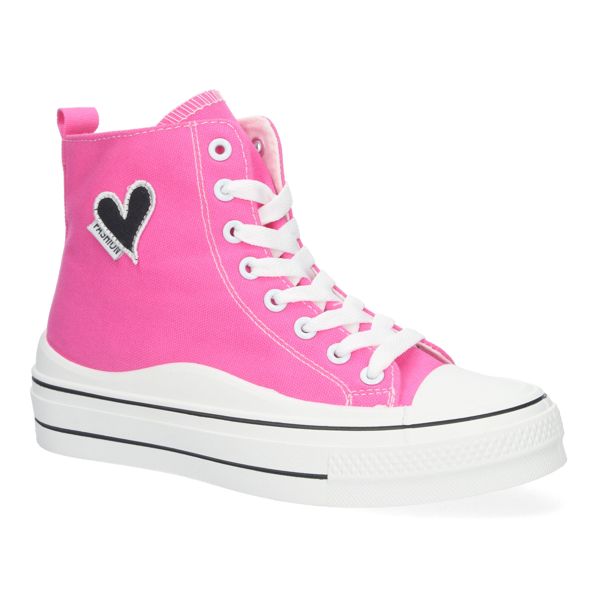 Zapatilla Abotinada Fucsia Comoda Con Corazon Para Mujer