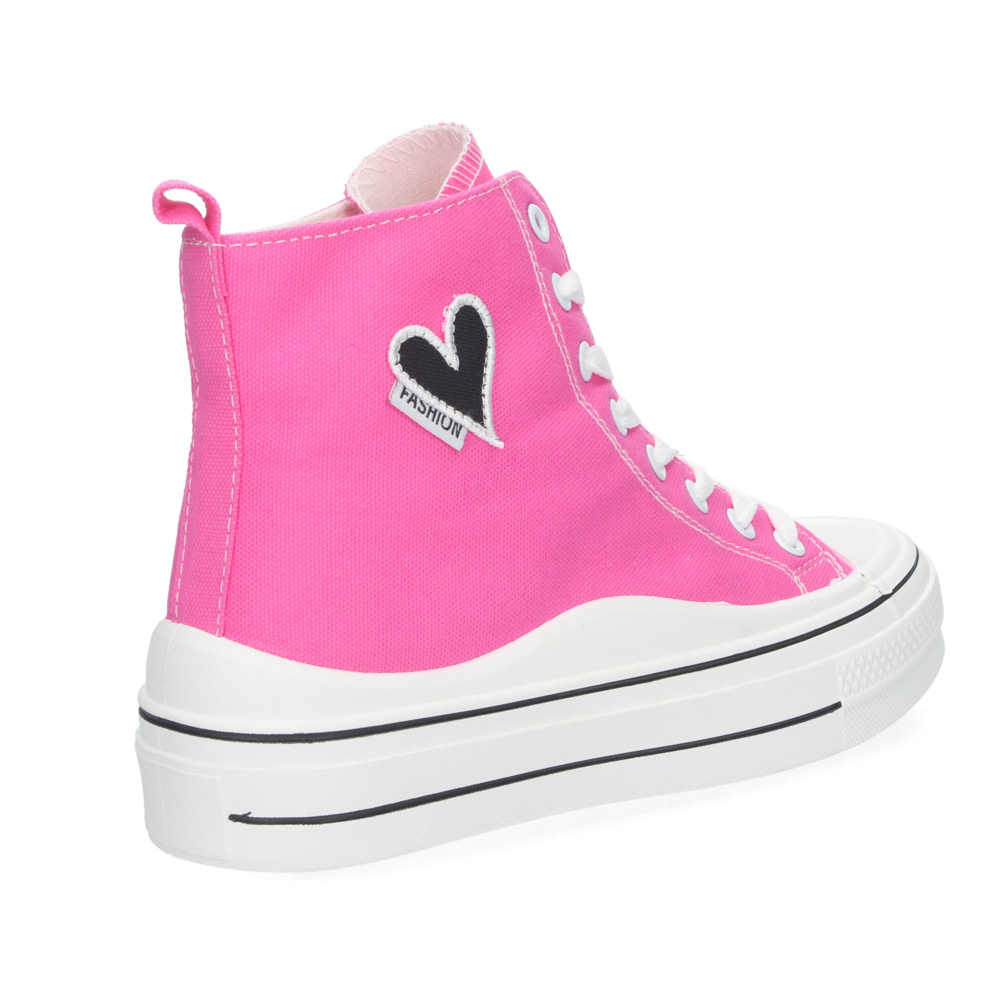 Zapatilla Abotinada Fucsia Comoda Con Corazon Para Mujer