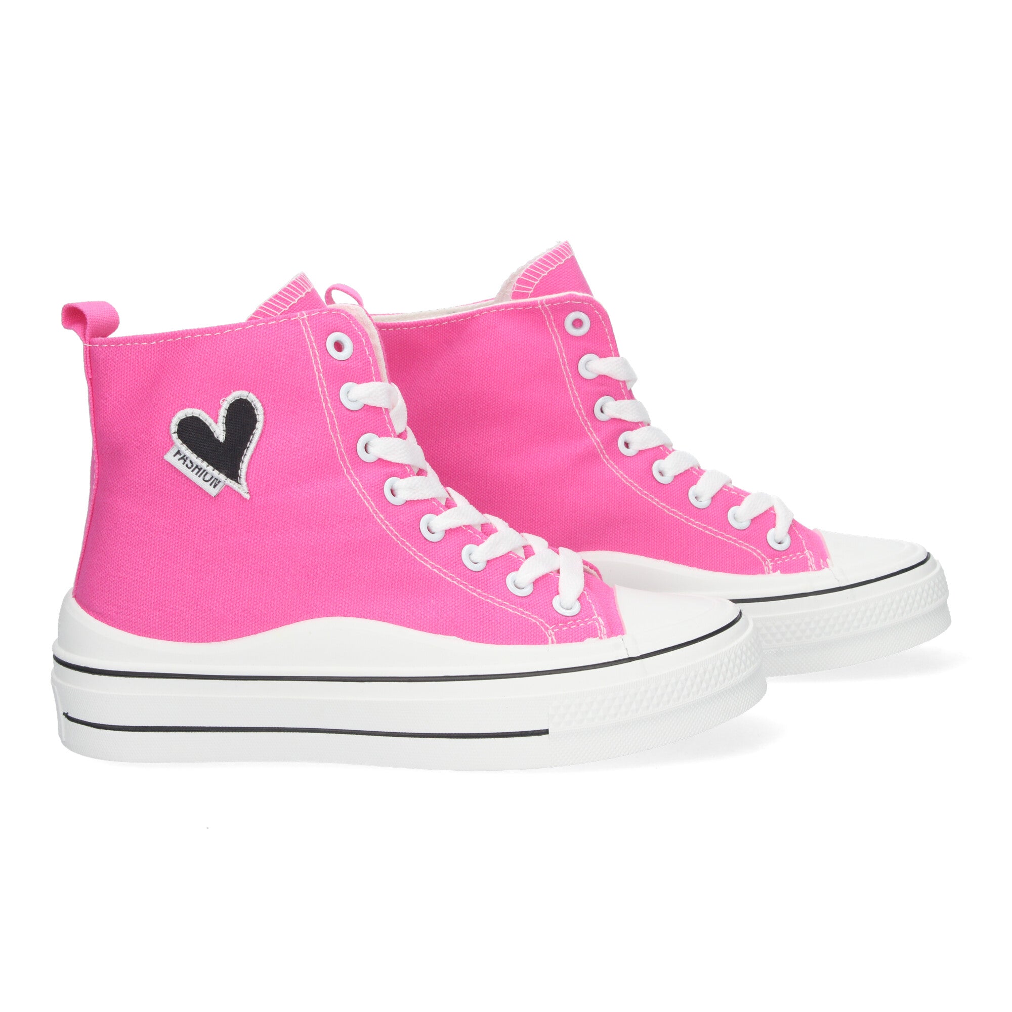 Zapatilla Abotinada Fucsia Comoda Con Corazon Para Mujer