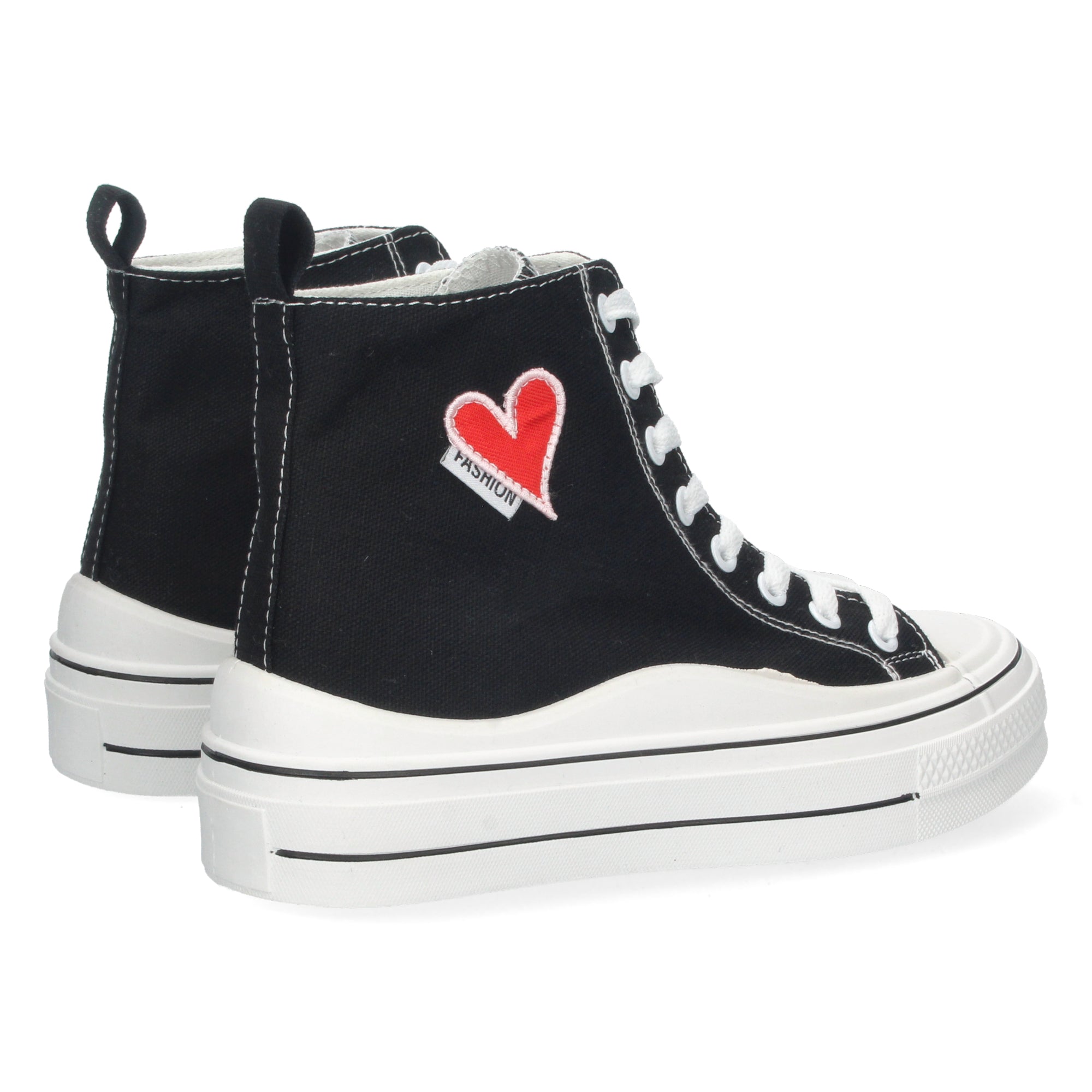 Zapatilla Abotinada  Blanca Comoda Con Corazon Para Mujer