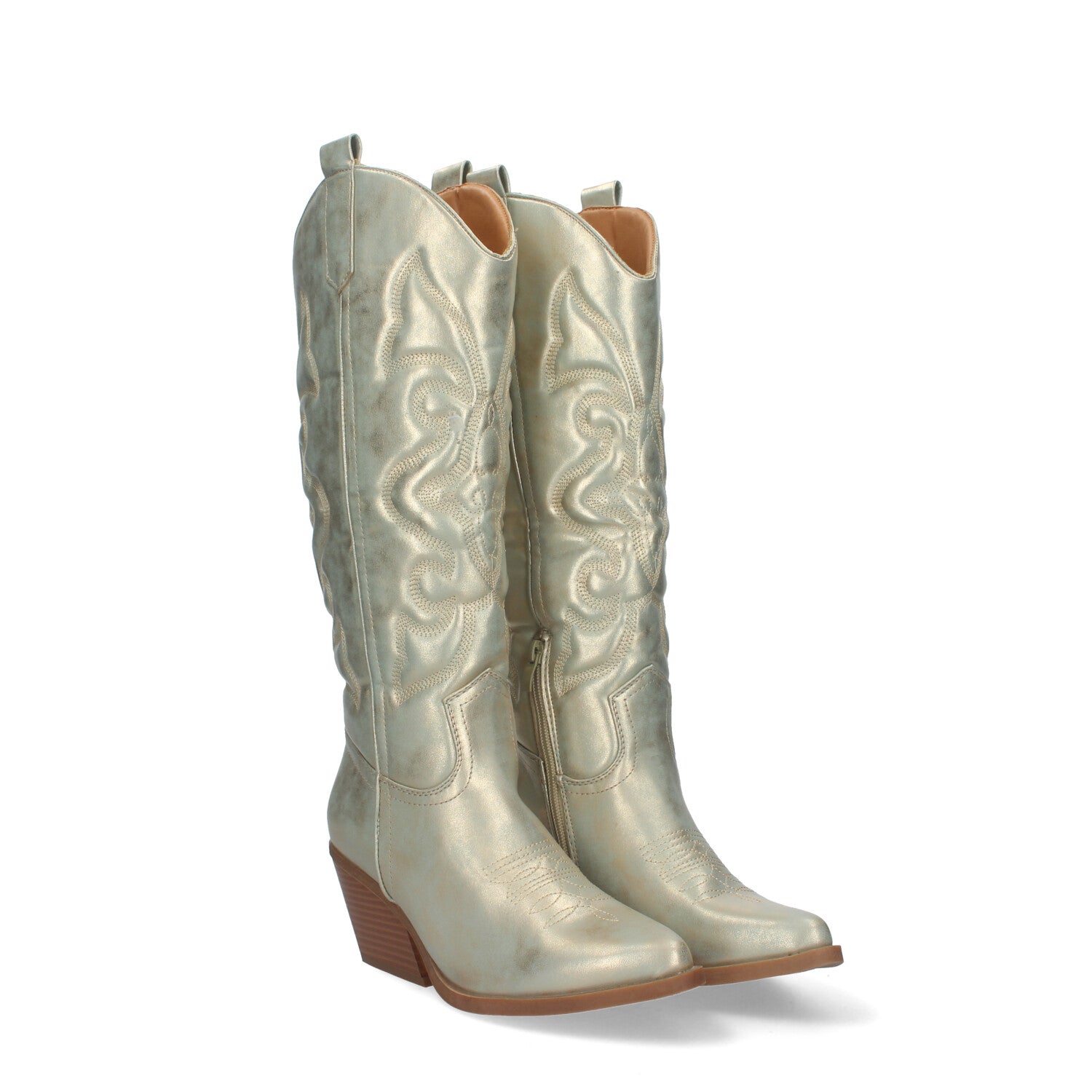 Bota Cowboy de Mujer con Tacón Cubano y Grabados