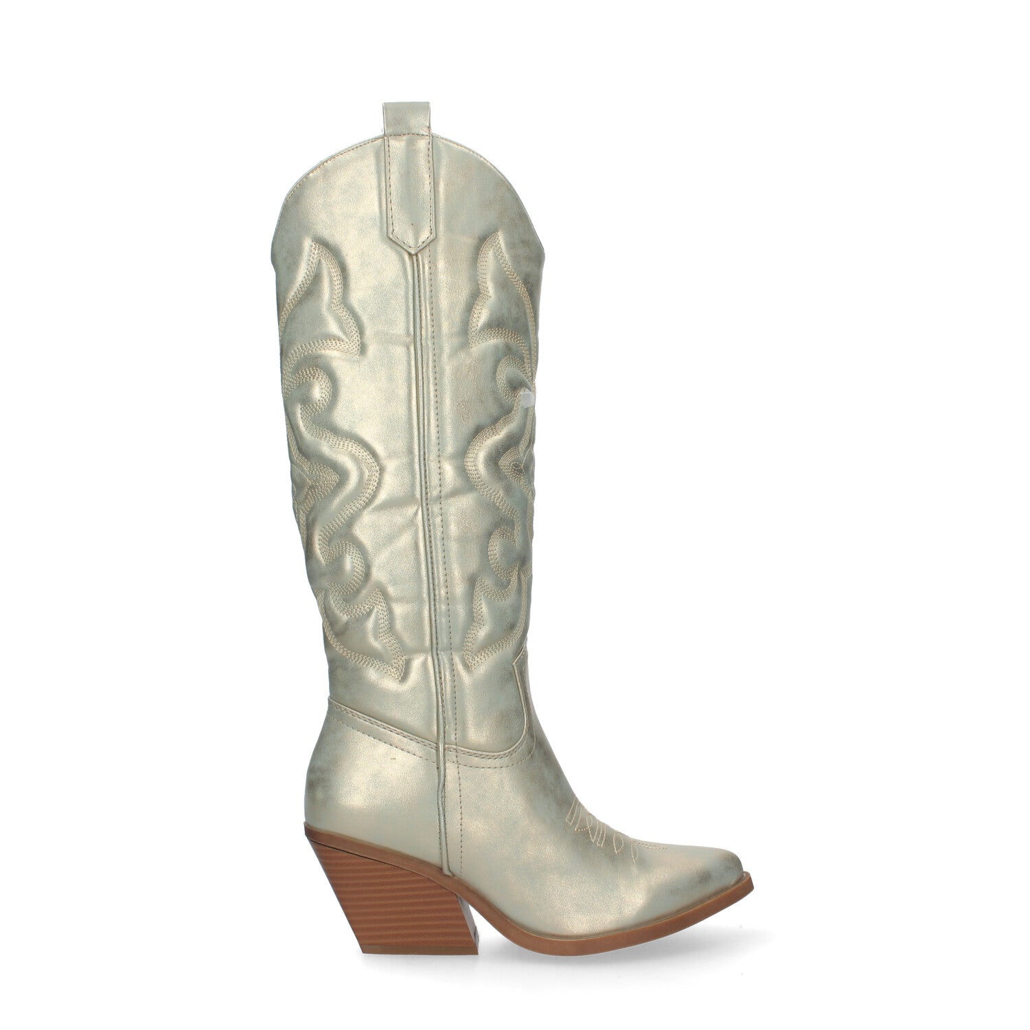 Bota Cowboy de Mujer con Tacón Cubano y Grabados