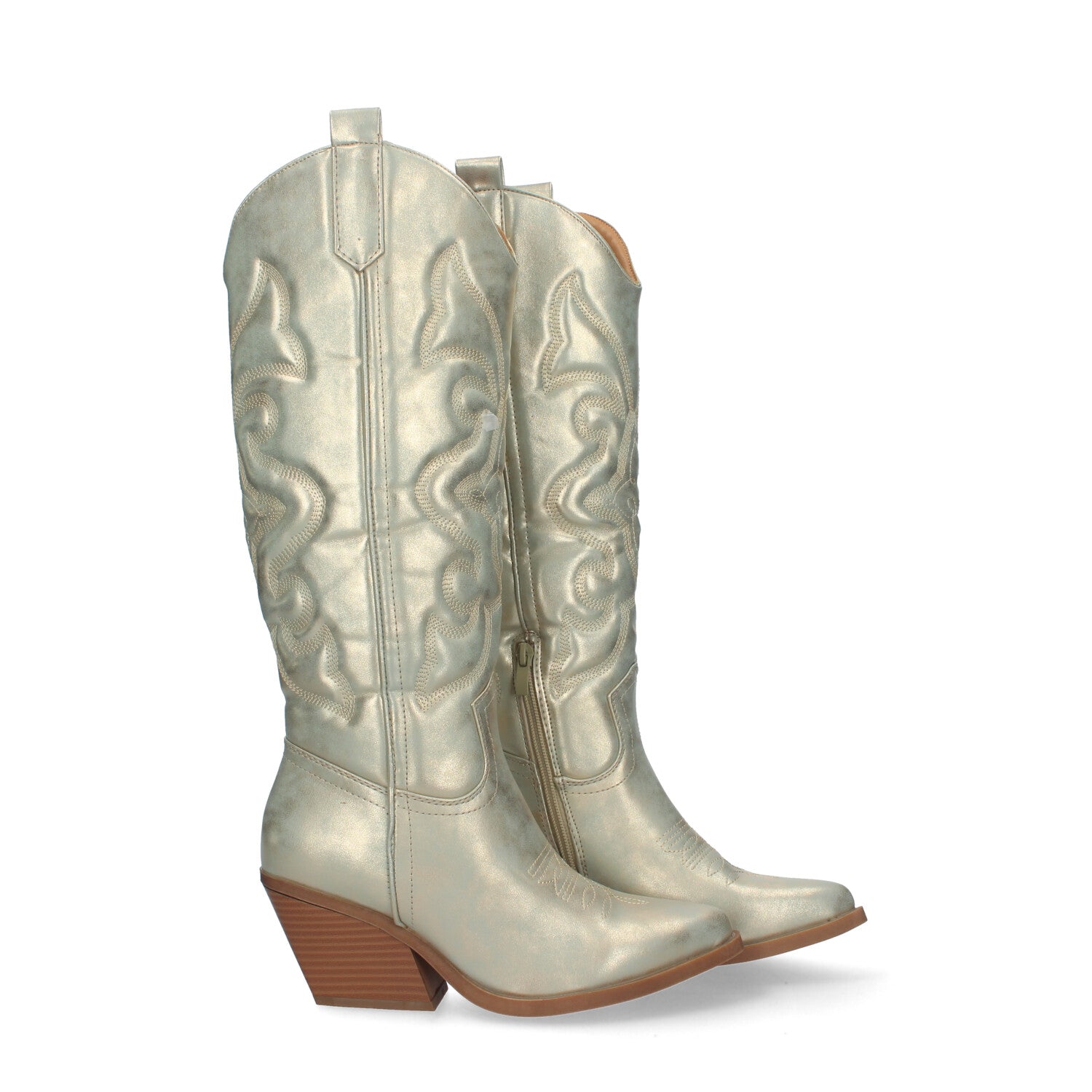 Bota Cowboy de Mujer con Tacón Cubano y Grabados