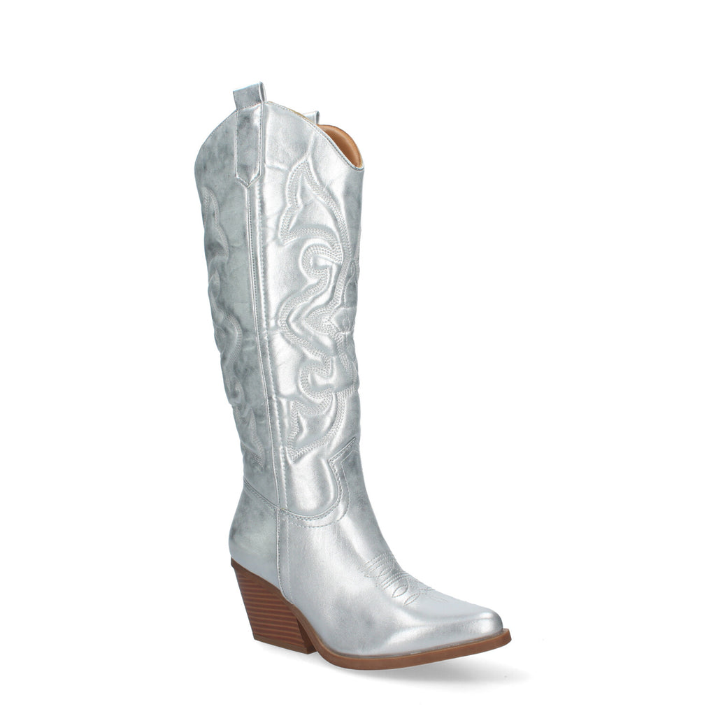 Bota Cowboy de Mujer con Tacón Cubano y Grabados
