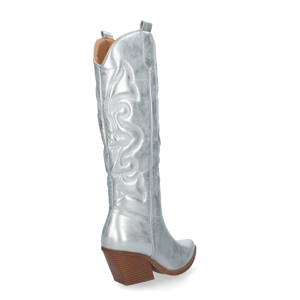 Bota Cowboy de Mujer con Tacón Cubano y Grabados