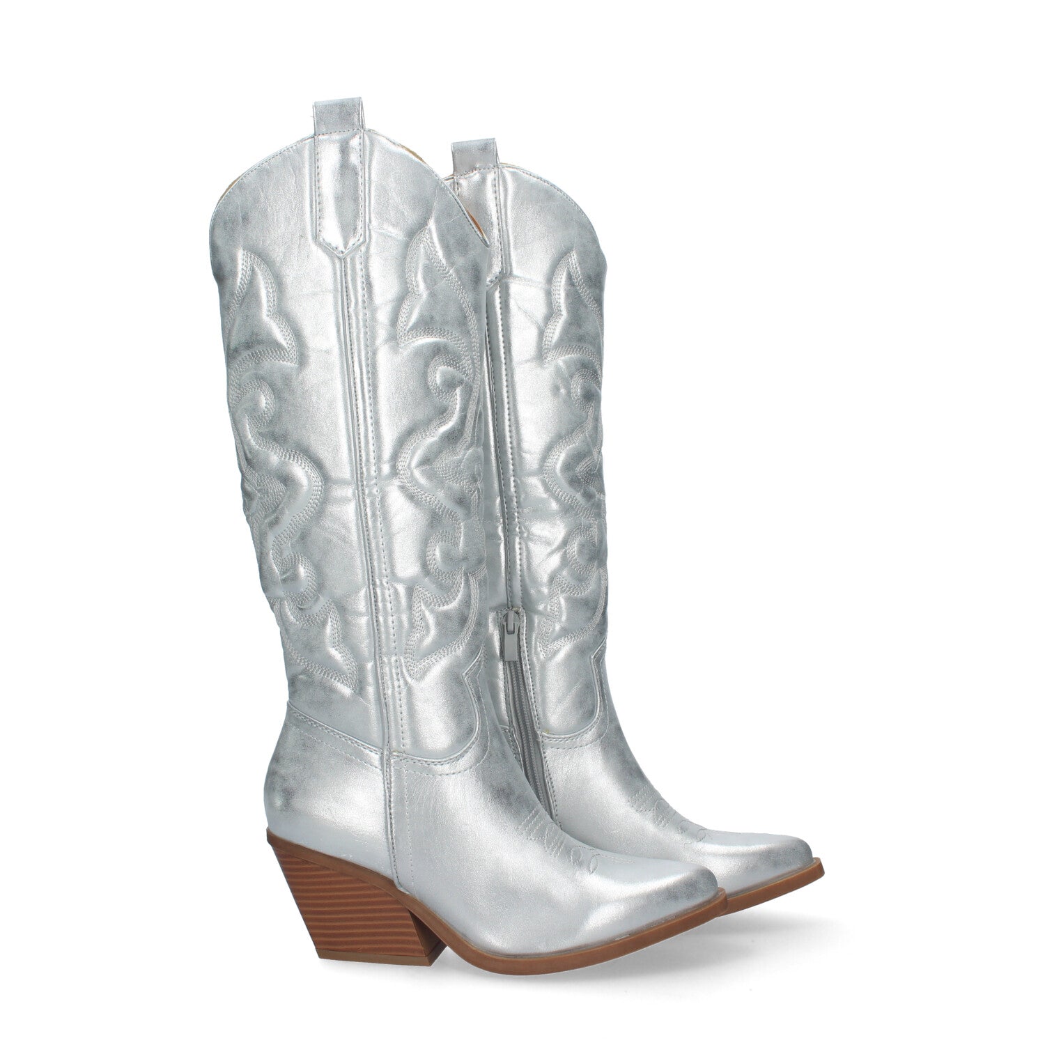 Bota Cowboy de Mujer con Tacón Cubano y Grabados