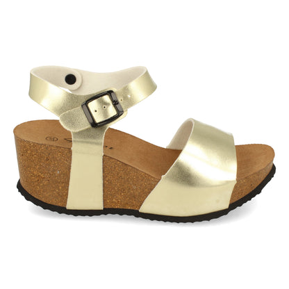 CyrenaStyle Black Ease –Sandalia Negra de Cuña  Bio para Mujer | Súper Cómoda, Pala y Talón Abiertos, con Hebilla – Primavera Verano
