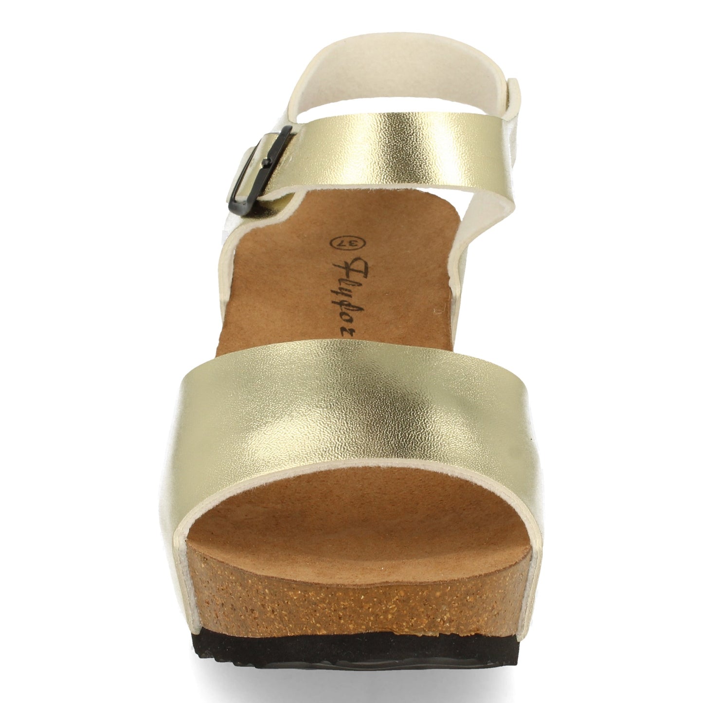 CyrenaStyle Black Ease –Sandalia Negra de Cuña  Bio para Mujer | Súper Cómoda, Pala y Talón Abiertos, con Hebilla – Primavera Verano