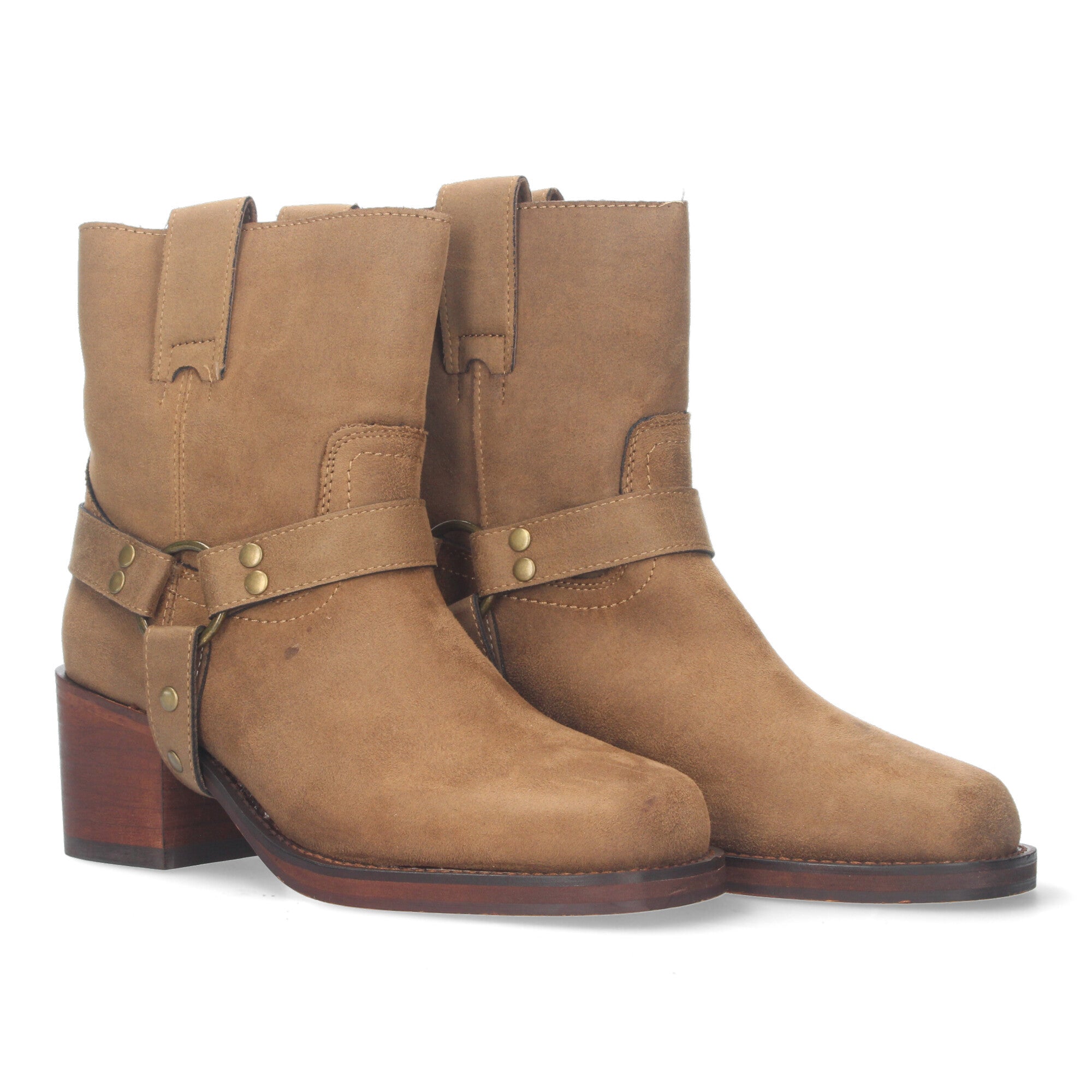 Botin Aterciopelado De Tacon Para Mujer