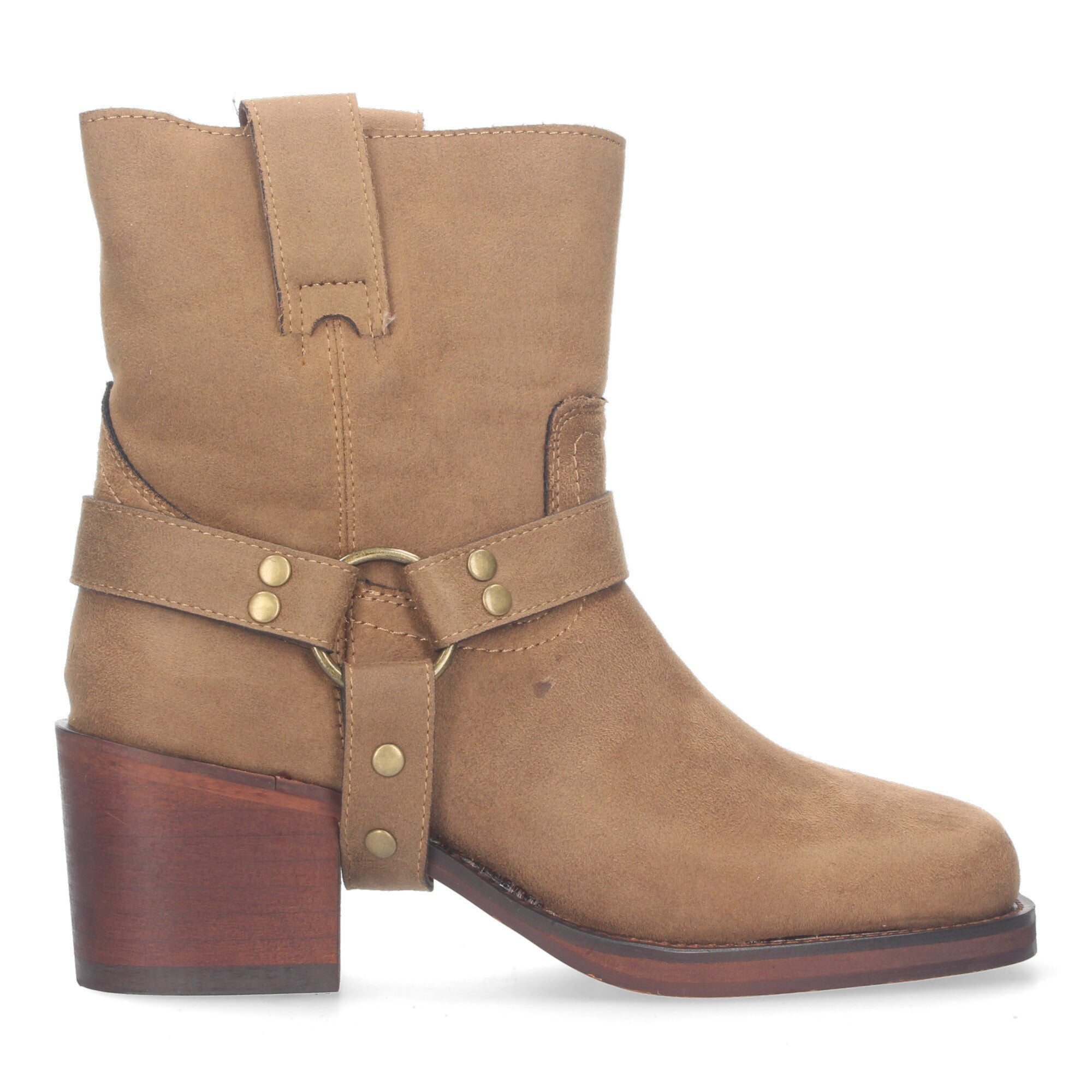 Botin Aterciopelado De Tacon Para Mujer
