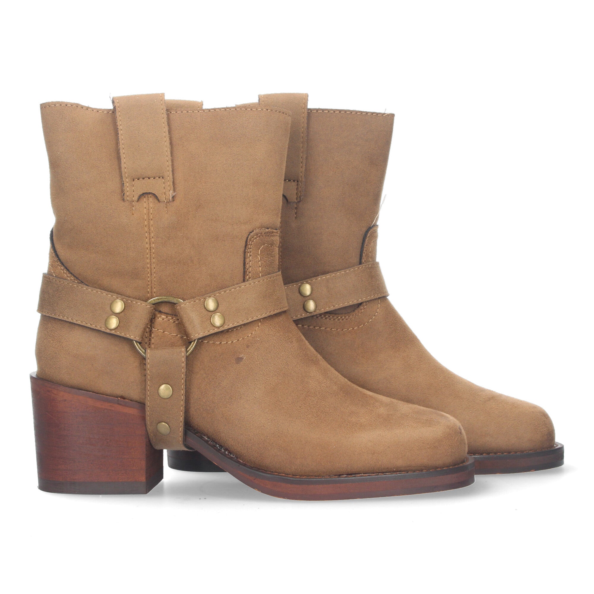Botin Aterciopelado De Tacon Para Mujer
