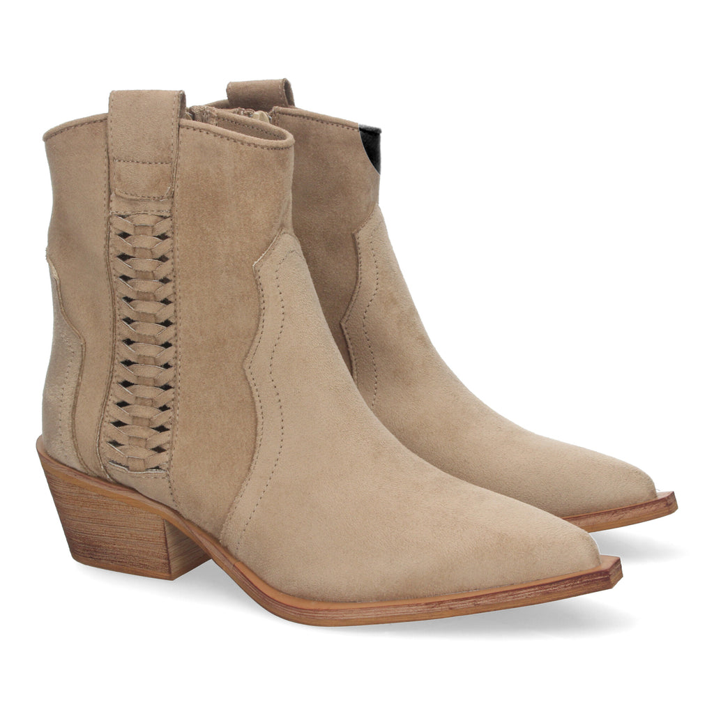 Botines Elegantes de Mujer con Tacón Detalles Trenzado
