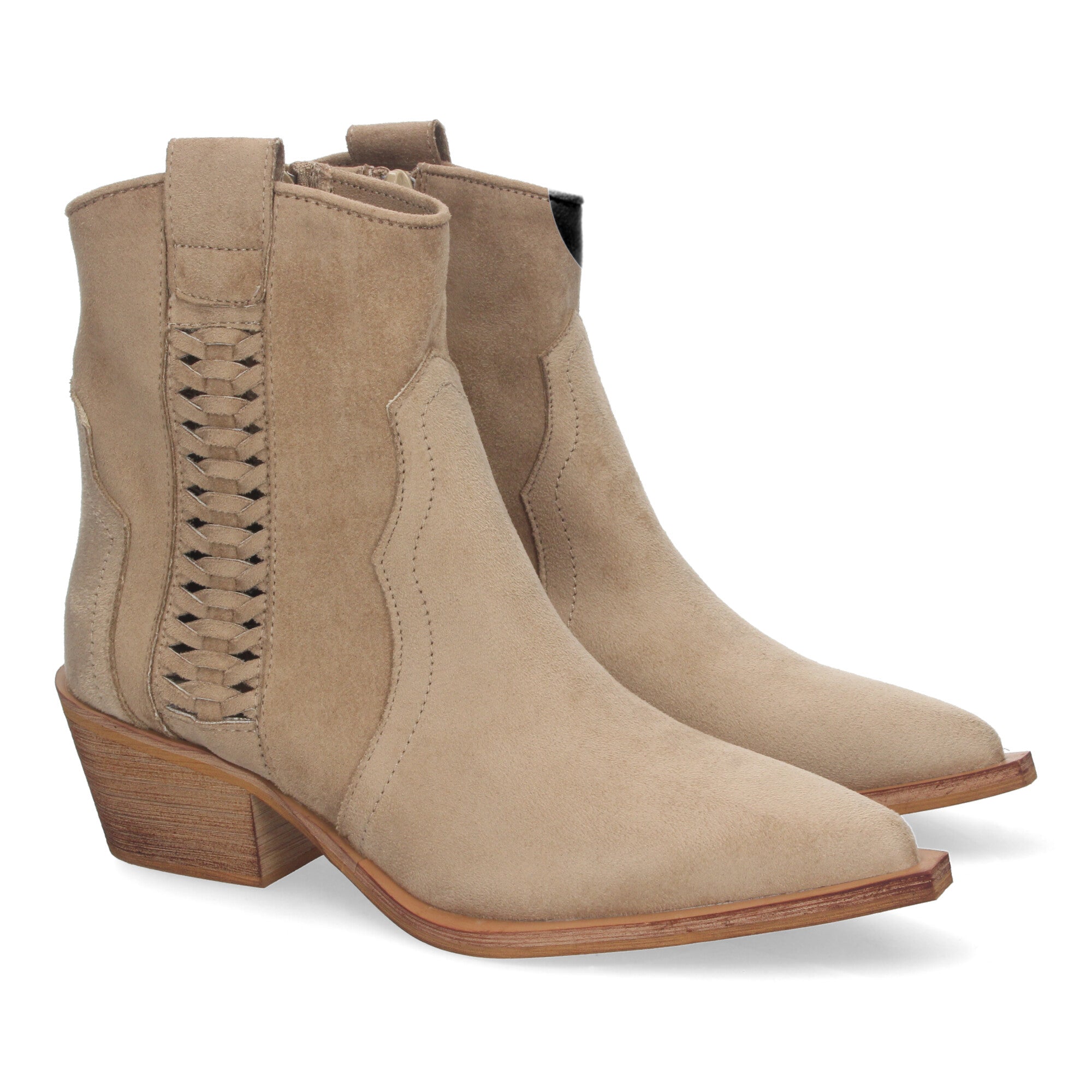 Botines Elegantes de Mujer con Tacón Detalles Trenzado