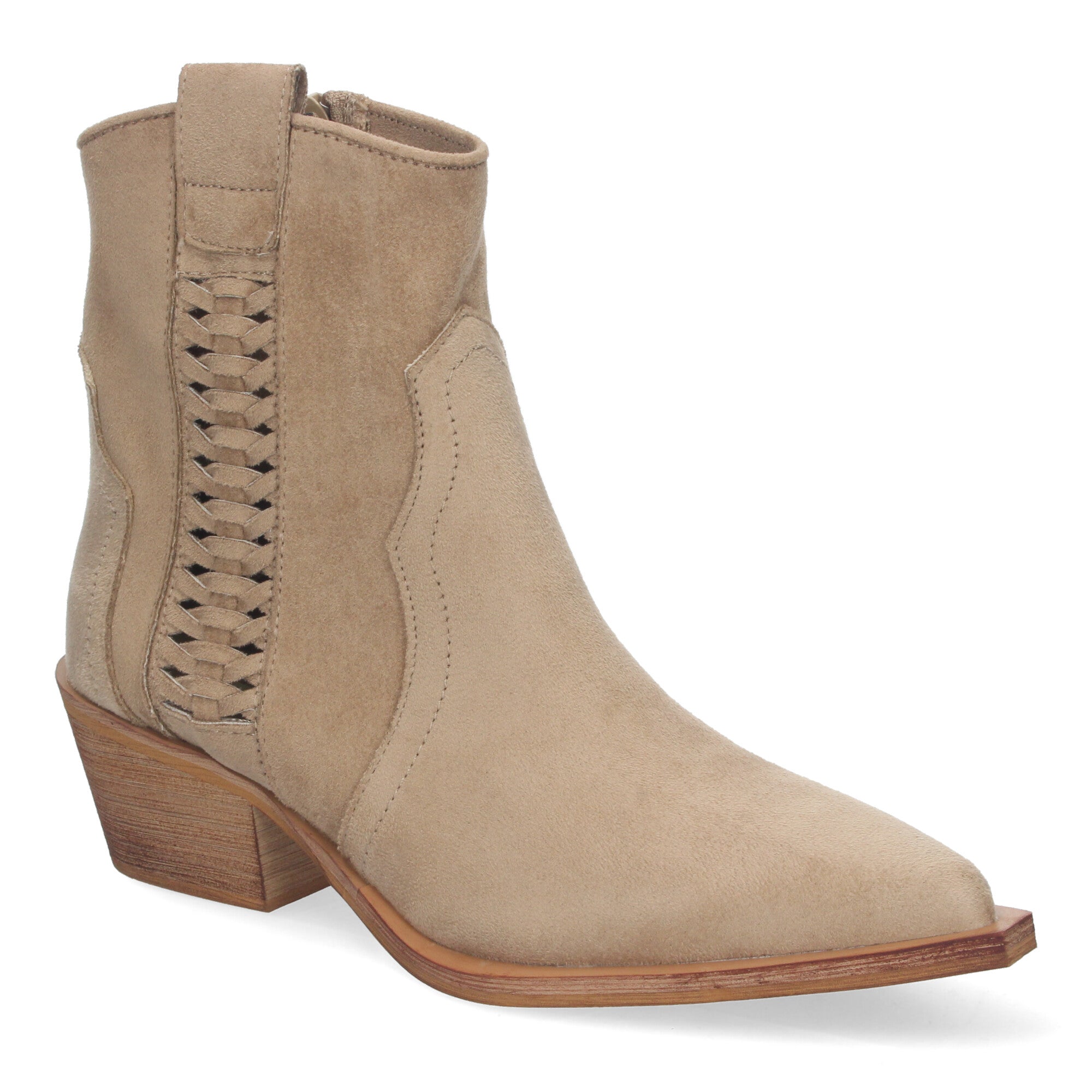 Botines Elegantes de Mujer con Tacón Detalles Trenzado