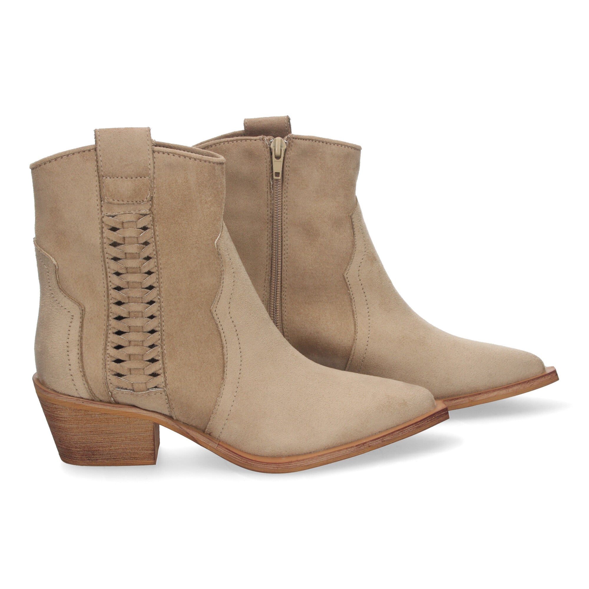 Botines Elegantes de Mujer con Tacón Detalles Trenzado