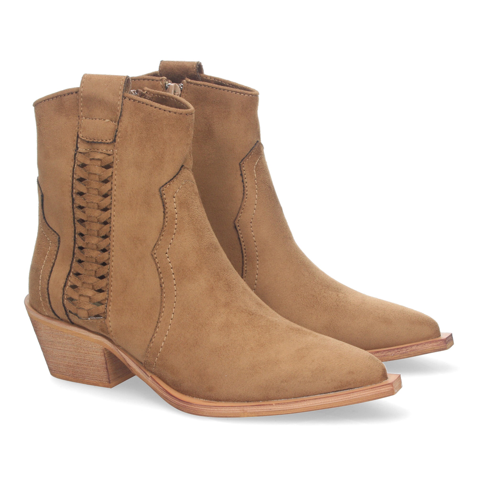 Botines Elegantes de Mujer con Tacón Detalles Trenzado