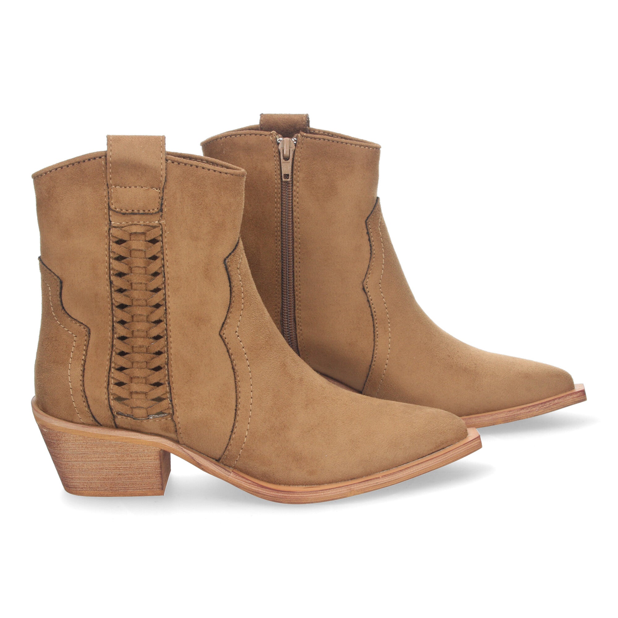 Botines Elegantes de Mujer con Tacón Detalles Trenzado