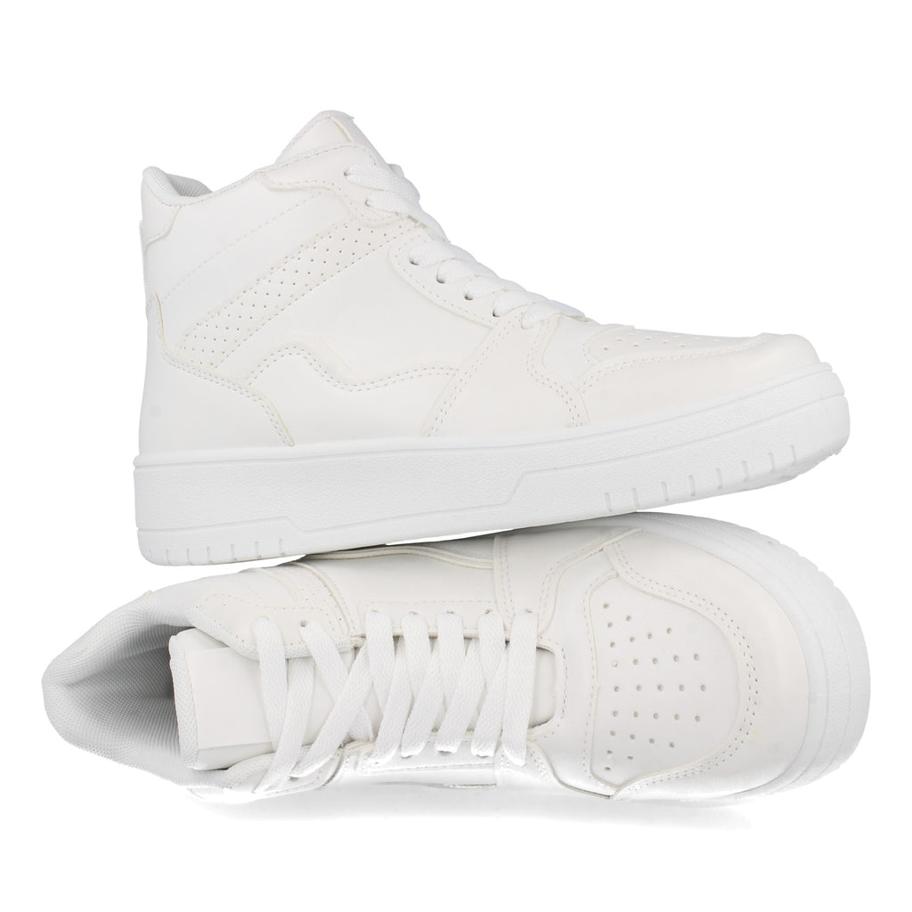 Zapatilla Abotinada Blanca Casual para Mujer