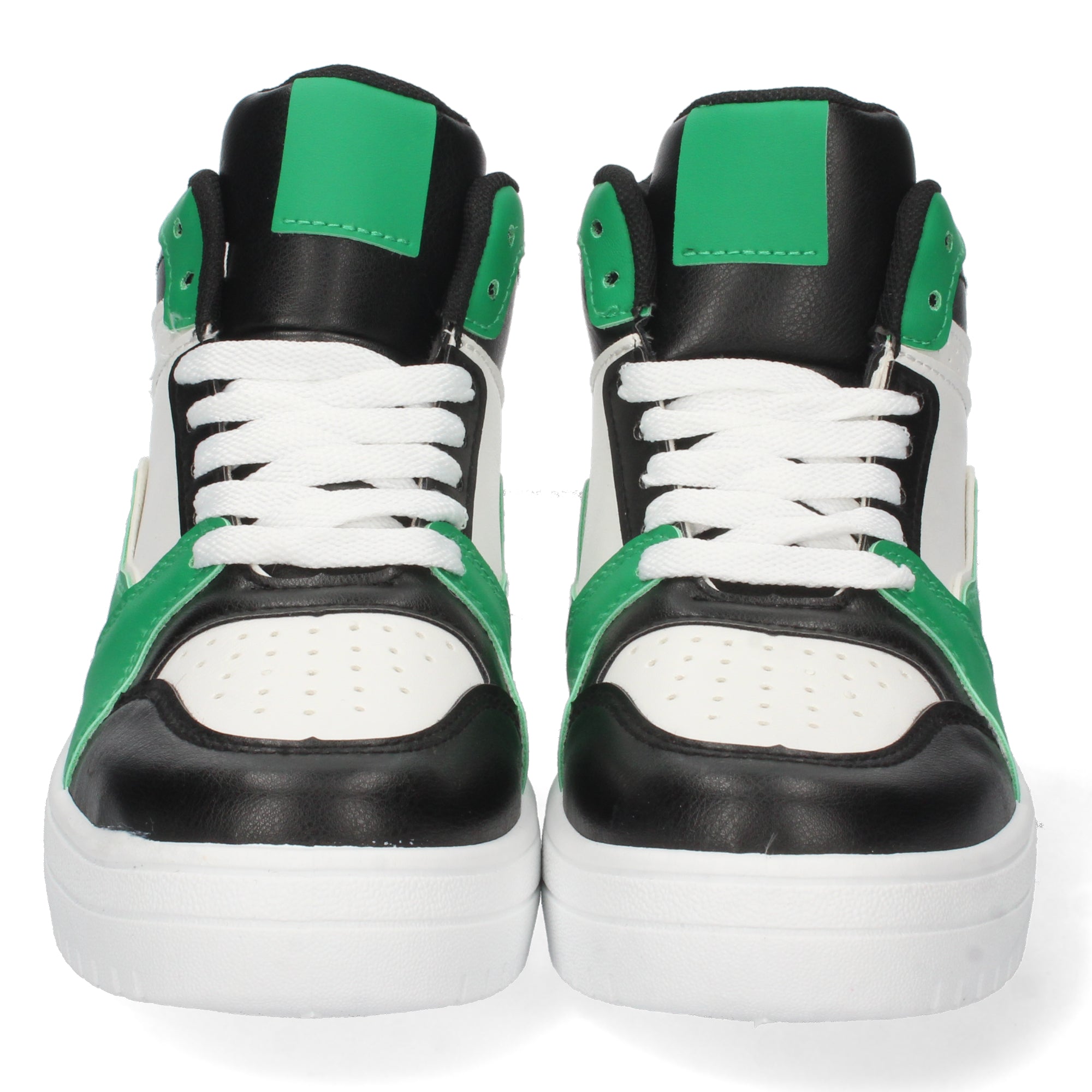 Zapatilla Abotinada Verde y Negra Casual para Mujer