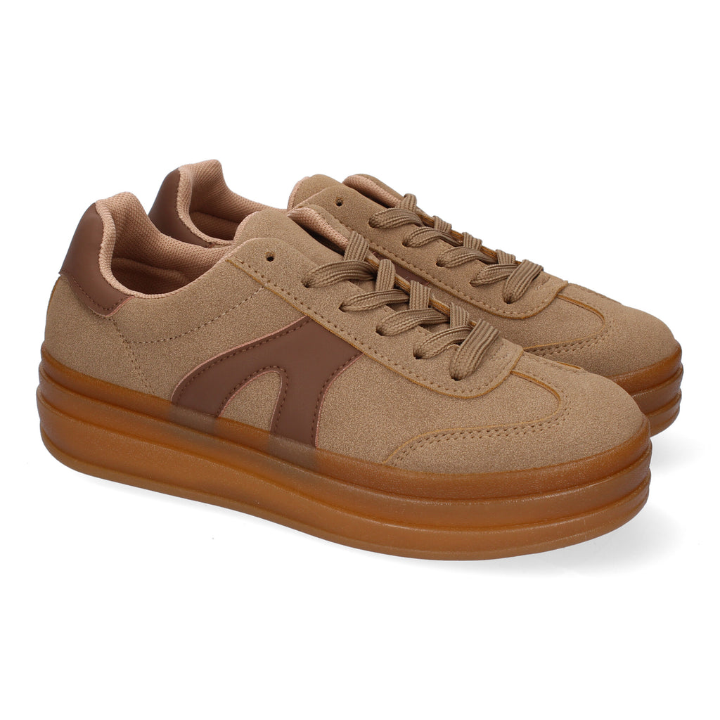 Zapatillas Deportivas Planas Kaki  de Mujer