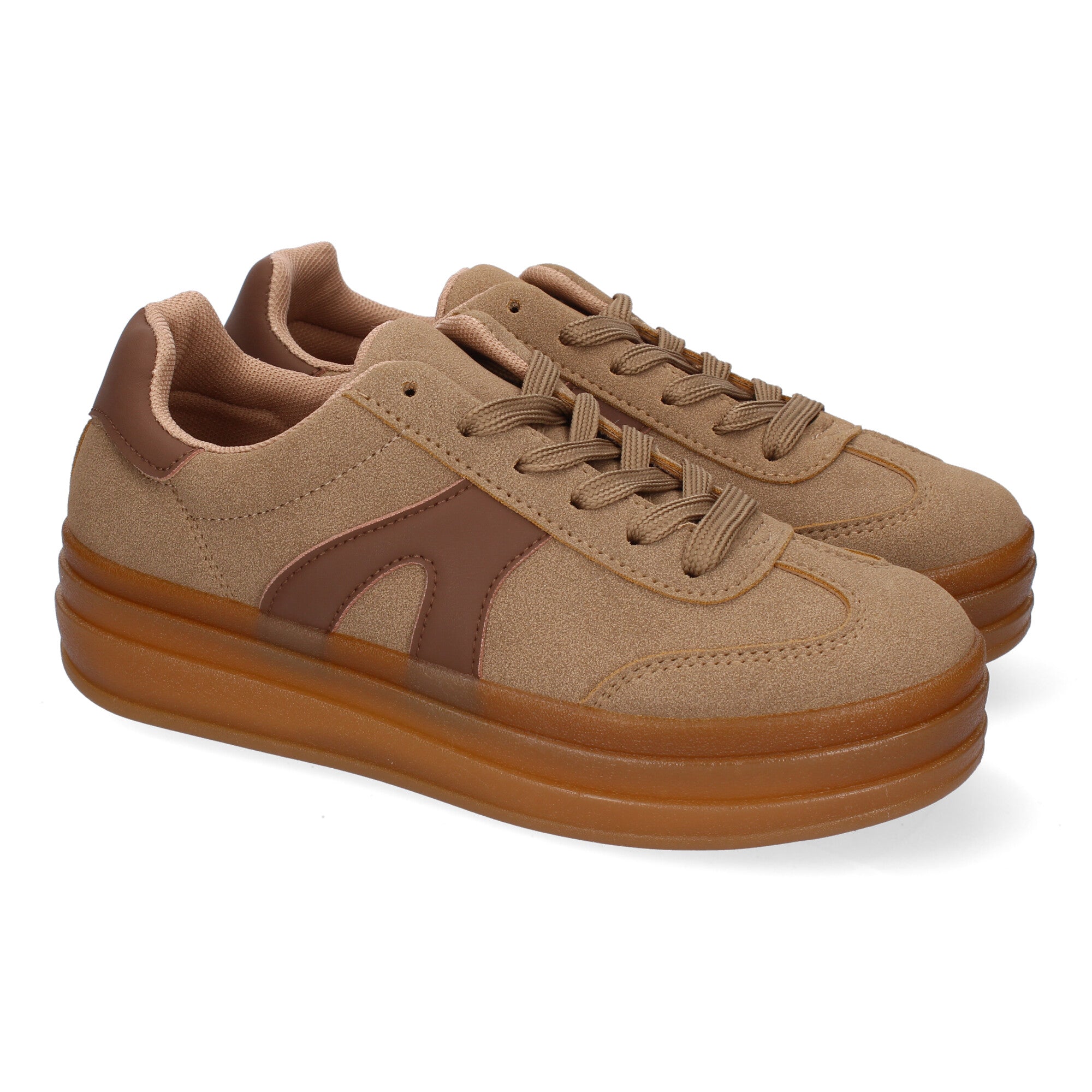Zapatillas Deportivas Planas Kaki  de Mujer