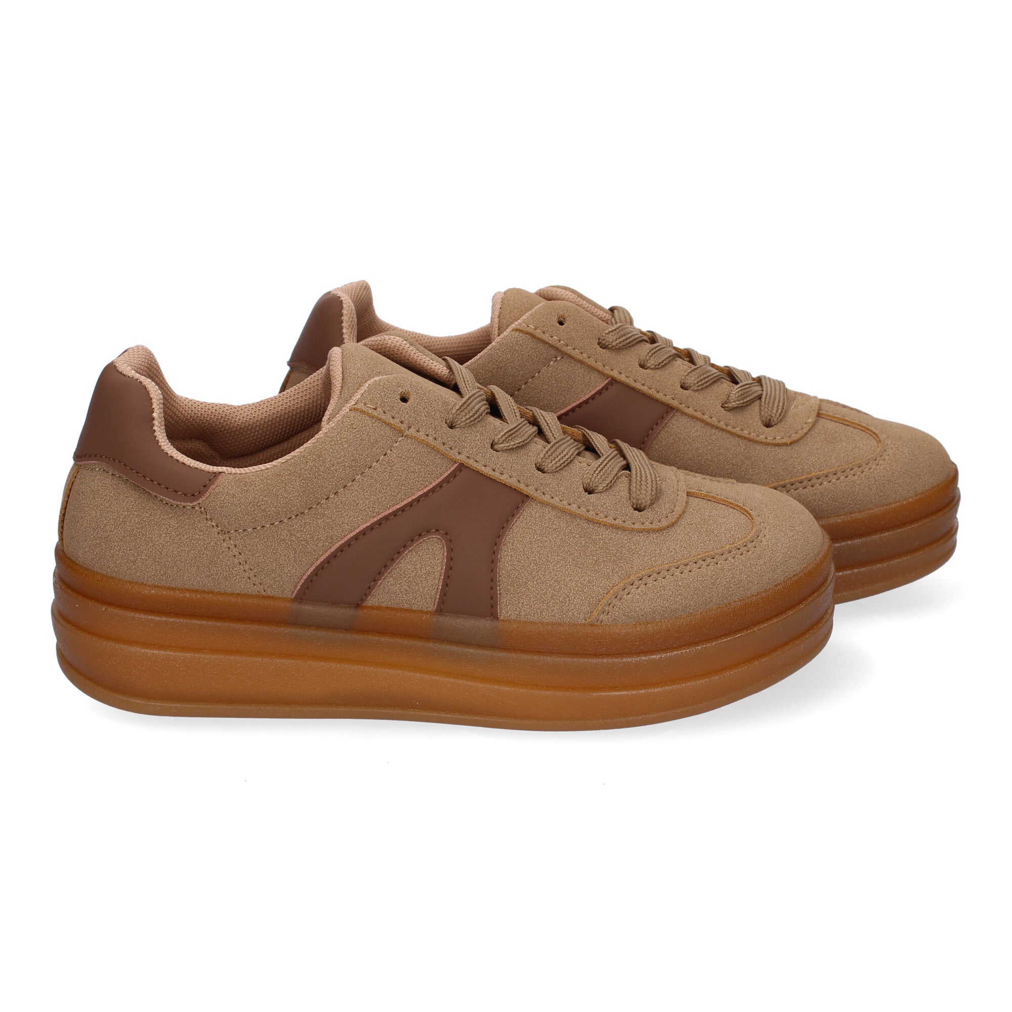 Zapatillas Deportivas Planas Kaki  de Mujer