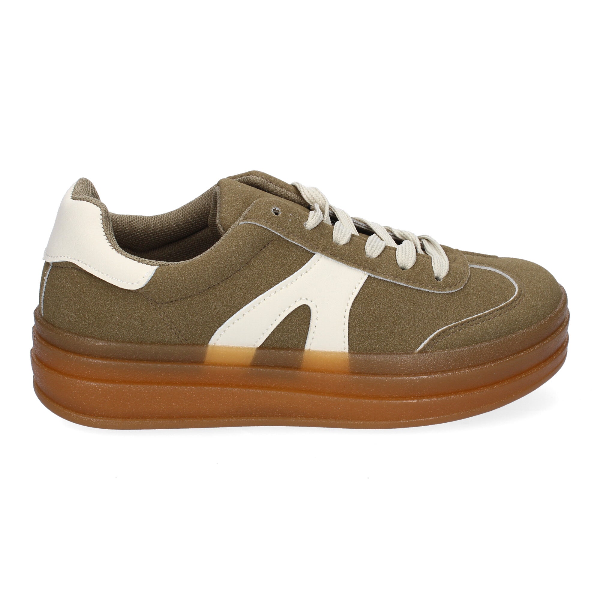 Zapatillas Deportivas Planas Verdes y Blancas  de Mujer
