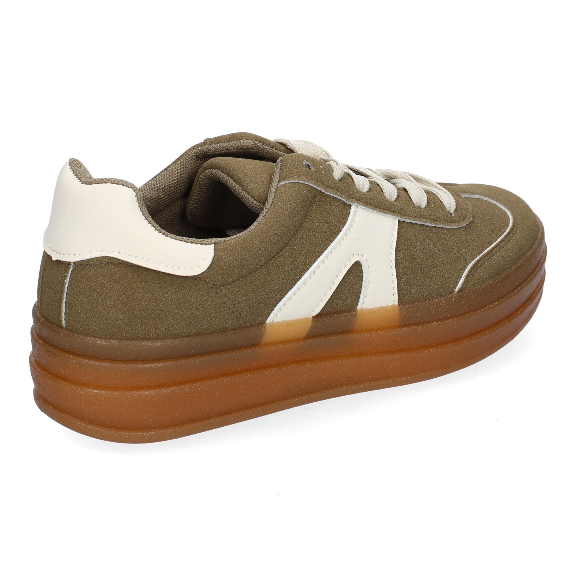 Zapatillas Deportivas Planas Verdes y Blancas  de Mujer