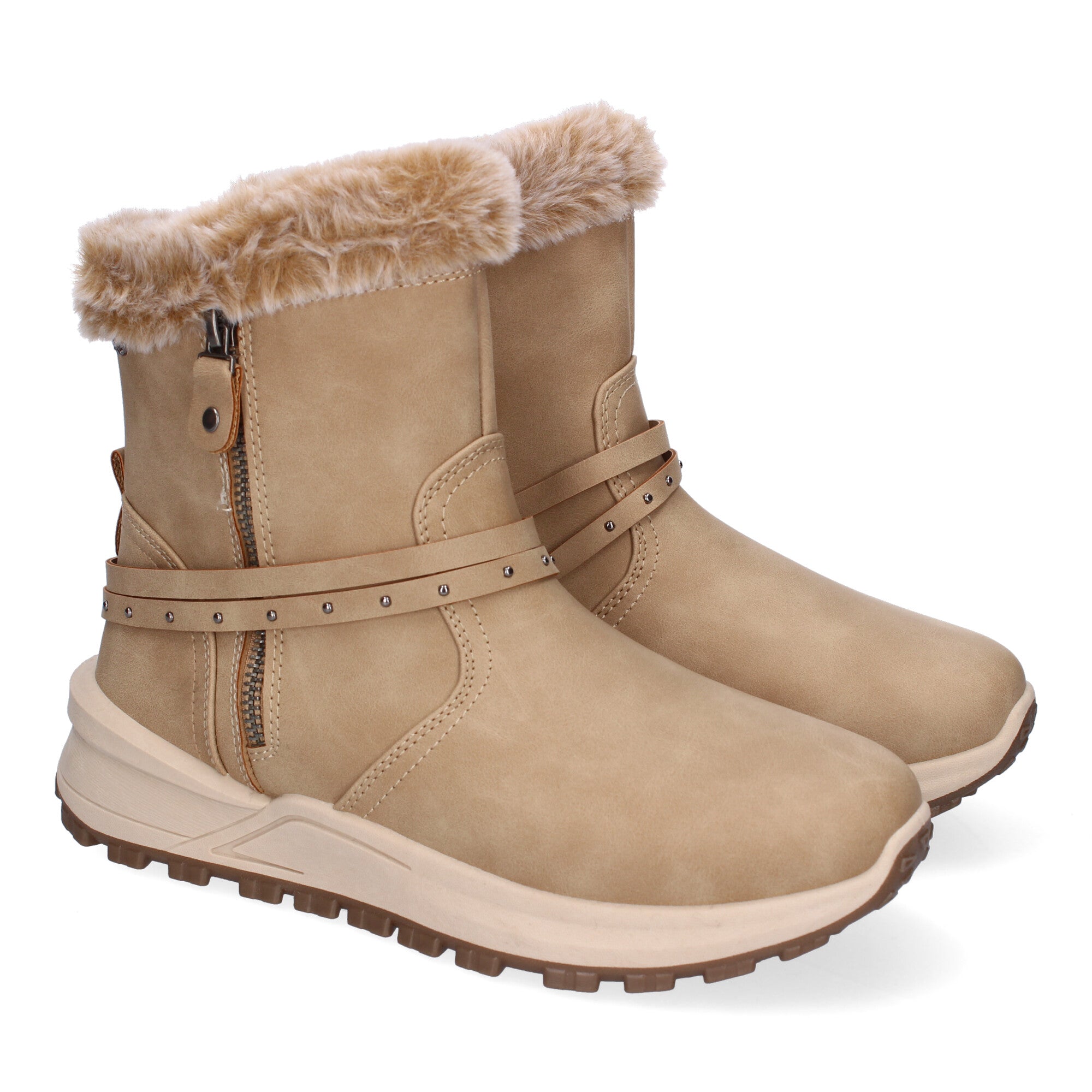 Botines De Invierno planos de Pelo Para Mujer