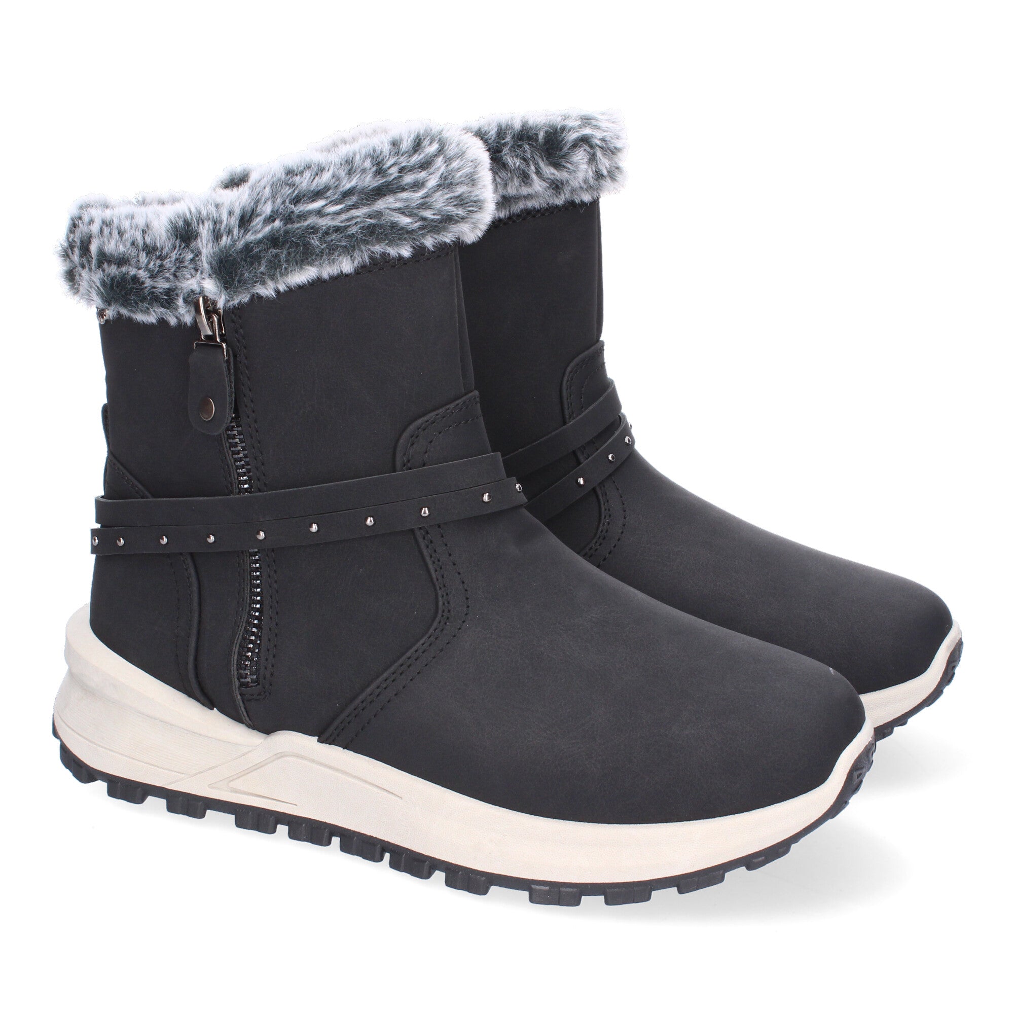 Botines De Invierno planos de Pelo Para Mujer