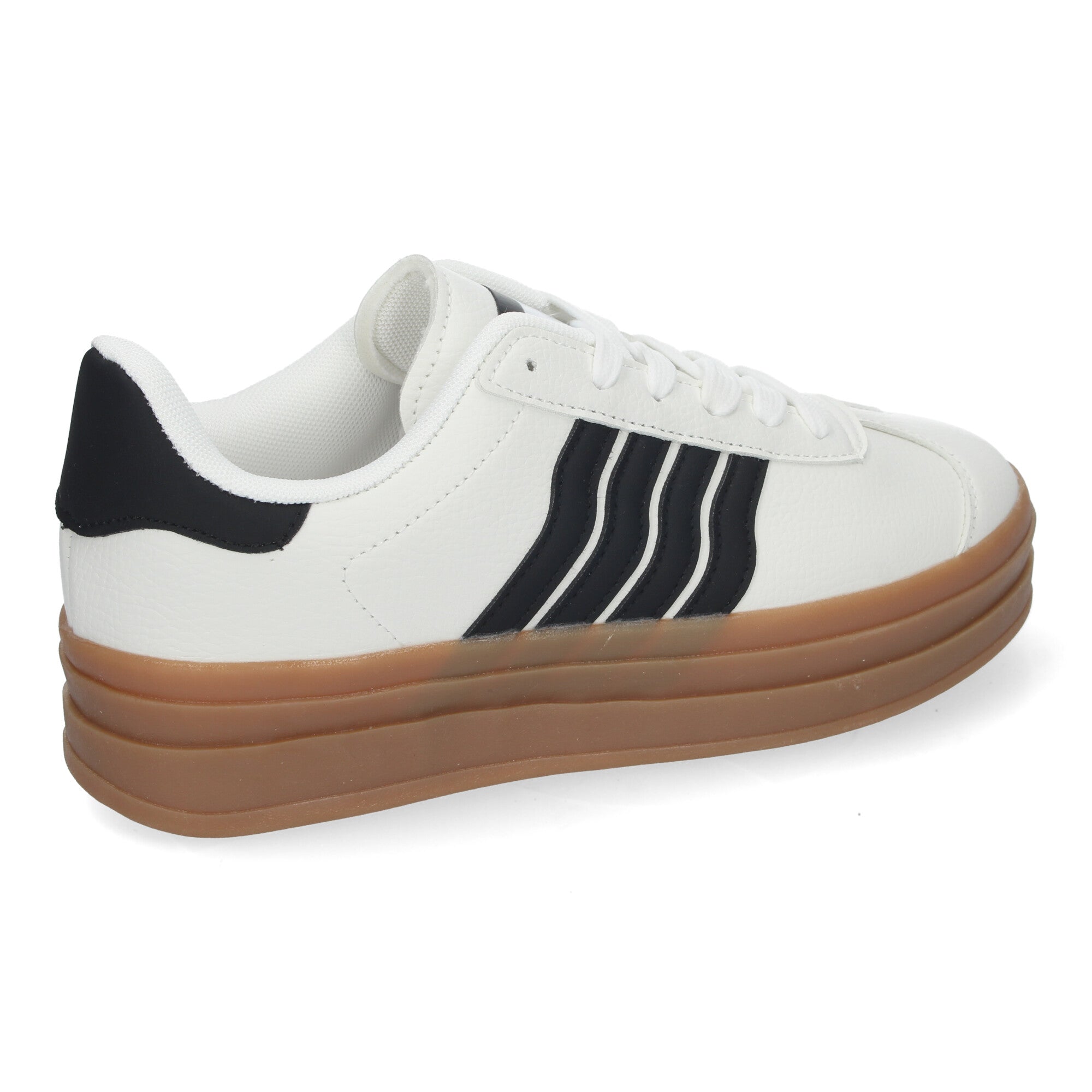 Zapatillas Casual Elegante Blancas con Rayas Para Mujer