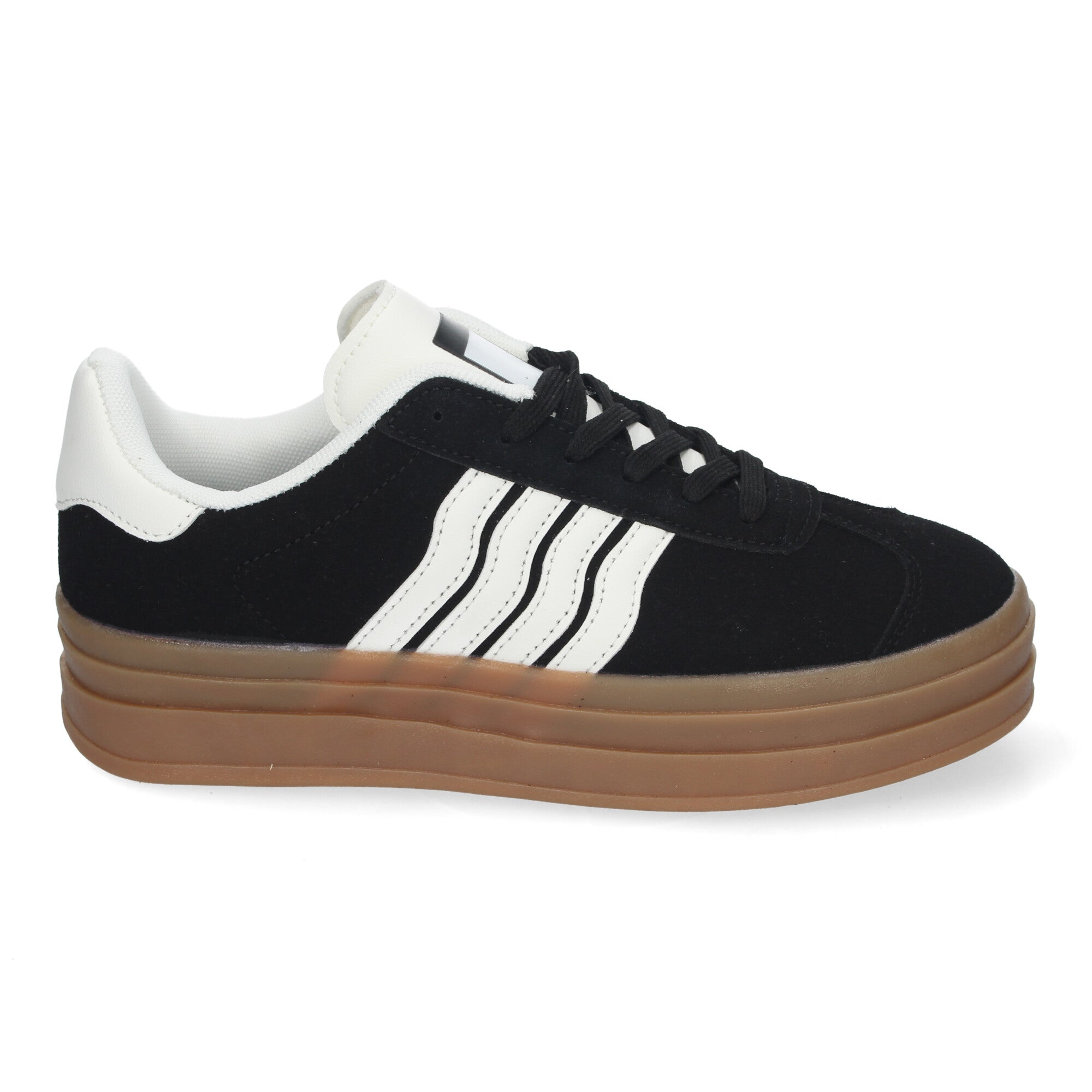 Zapatillas Casual Elegante Negras con Rayas Para Mujer