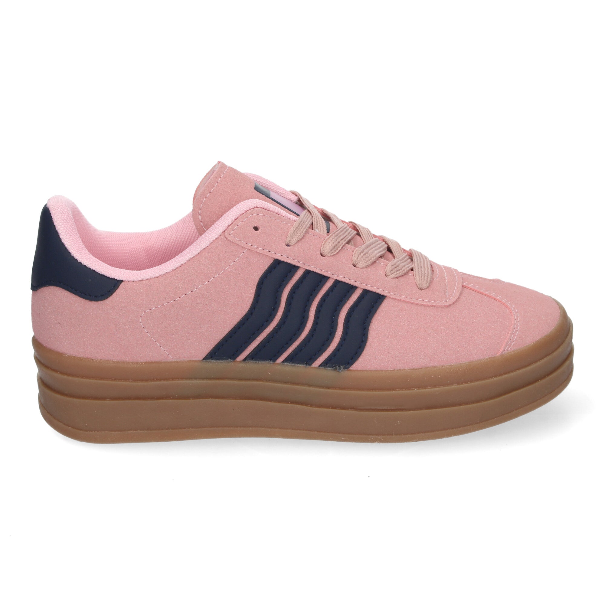 Zapatillas Casual Elegante Rosa con Rayas Para Mujer