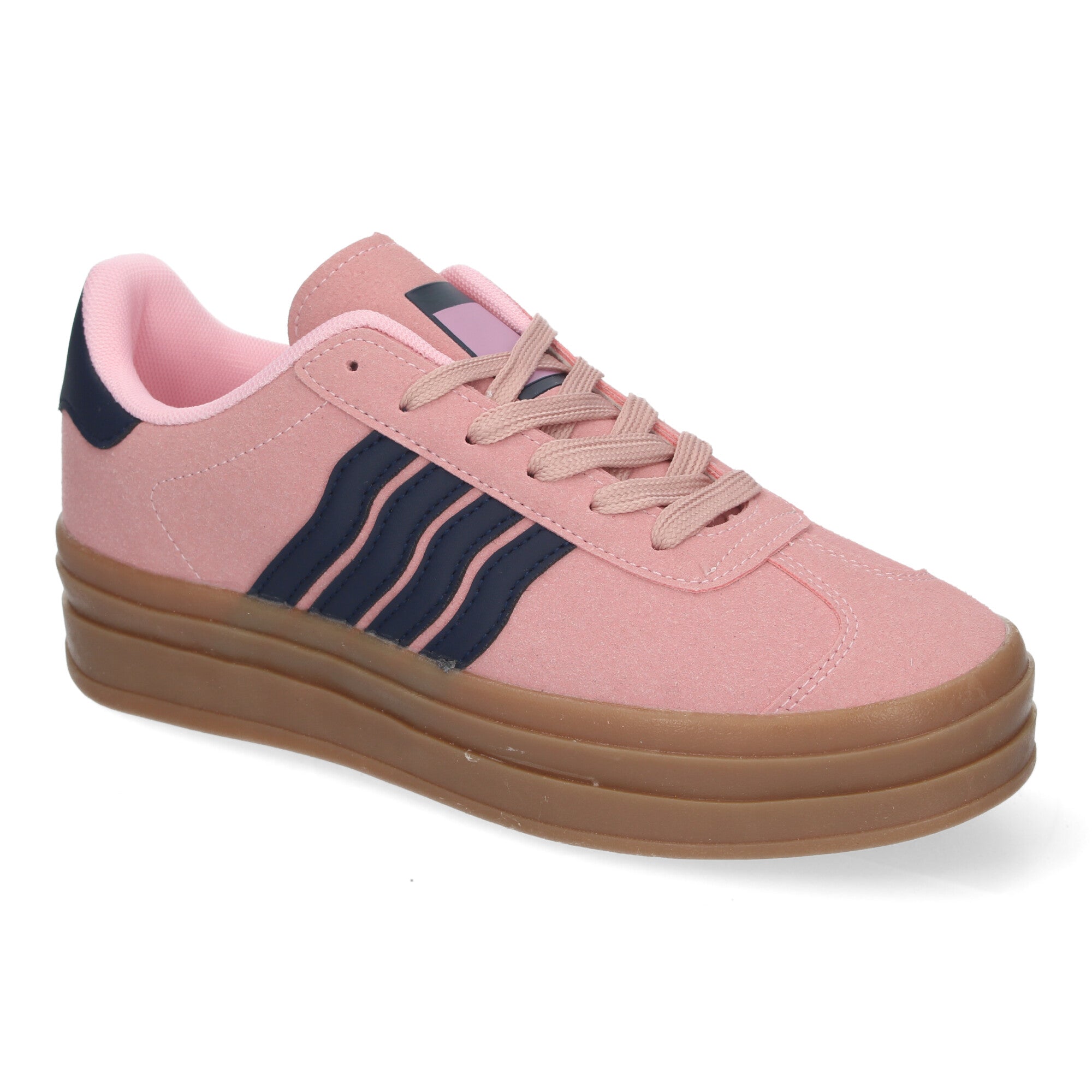 Zapatillas Casual Elegante Rosa con Rayas Para Mujer