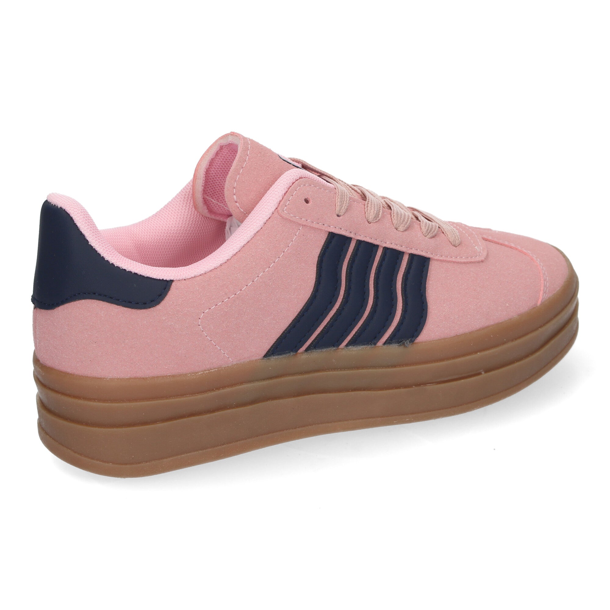 Zapatillas Casual Elegante Rosa con Rayas Para Mujer