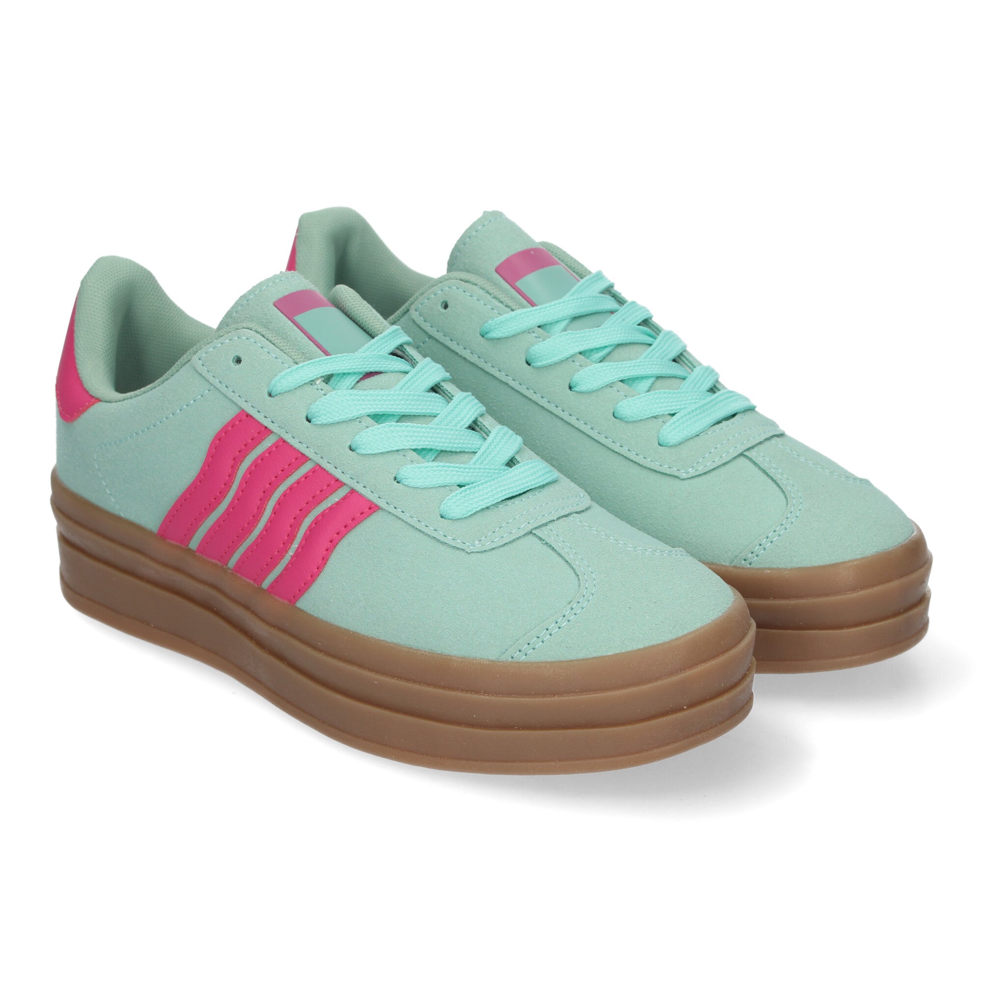 Zapatillas Casual Elegante Verde con Rayas Para Mujer