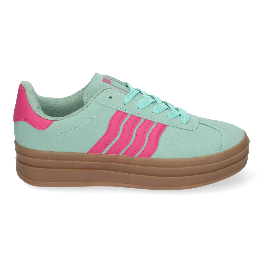 Zapatillas Casual Elegante Verde con Rayas Para Mujer