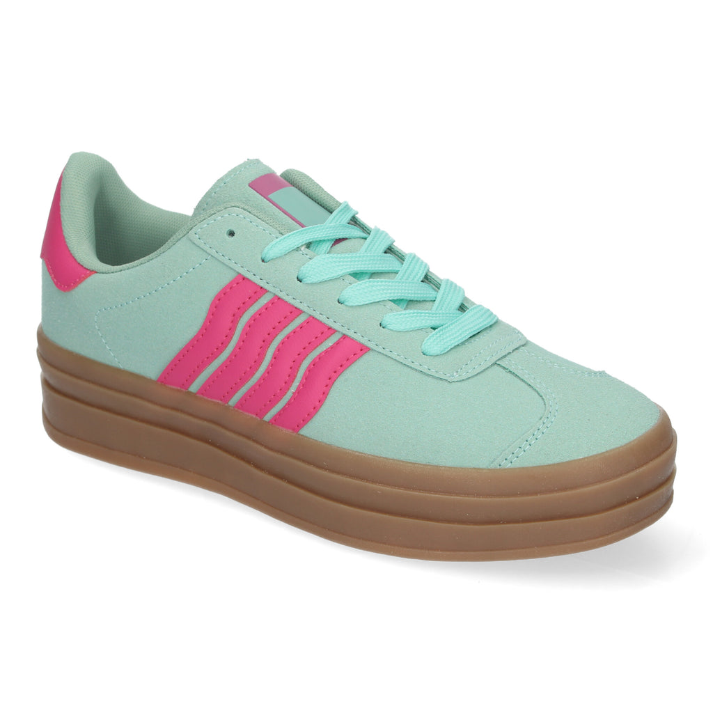 Zapatillas Casual Elegante Verde con Rayas Para Mujer