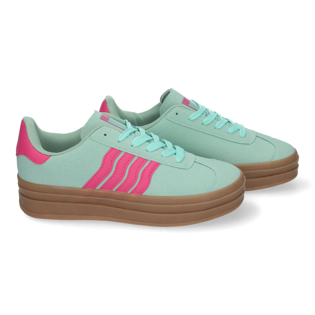 Zapatillas Casual Elegante Verde con Rayas Para Mujer