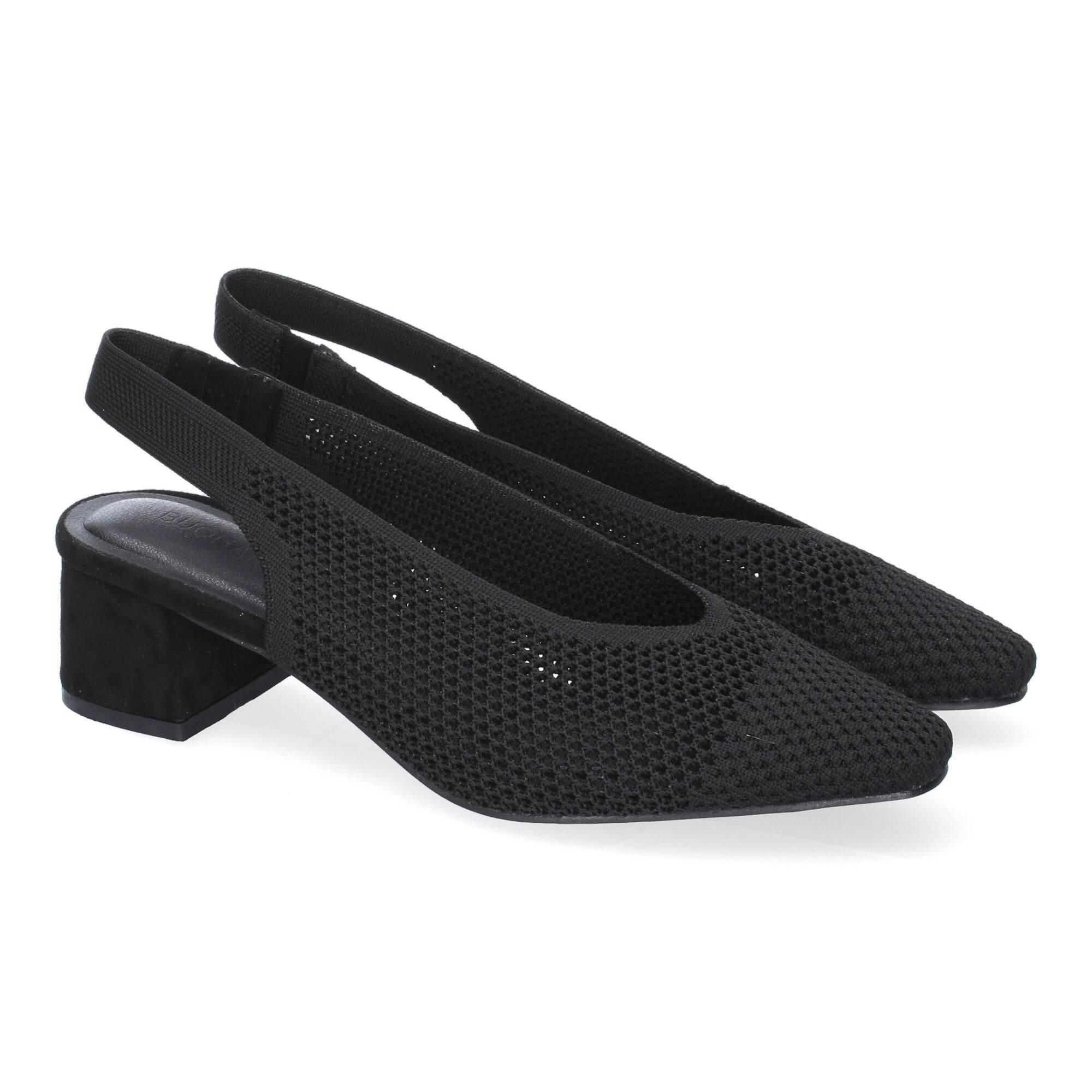 Zapato Negro de Salón con Tacón Para Mujer