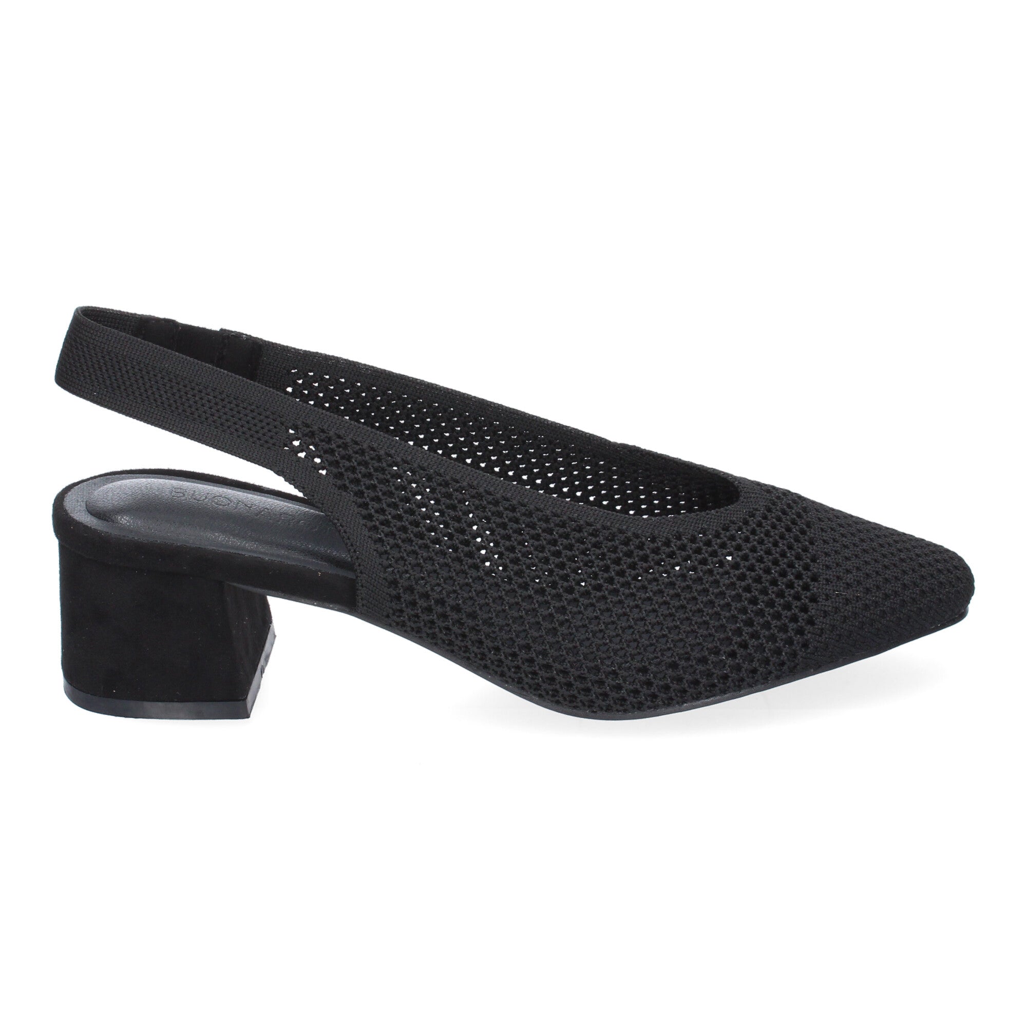 Zapato Negro de Salón con Tacón Para Mujer