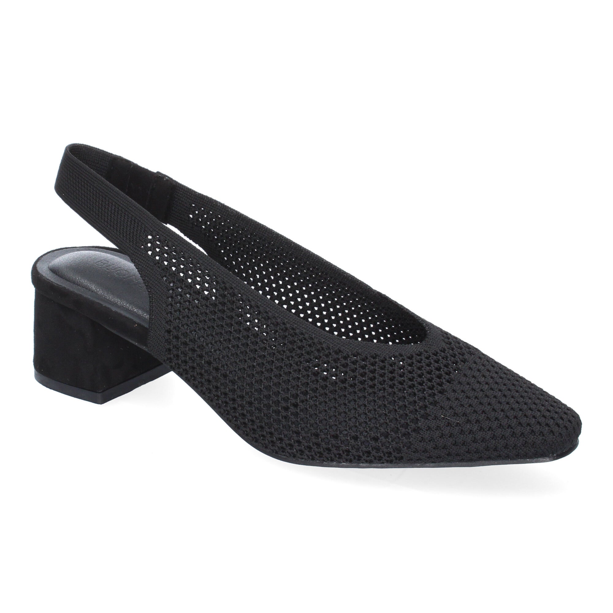 Zapato Negro de Salón con Tacón Para Mujer