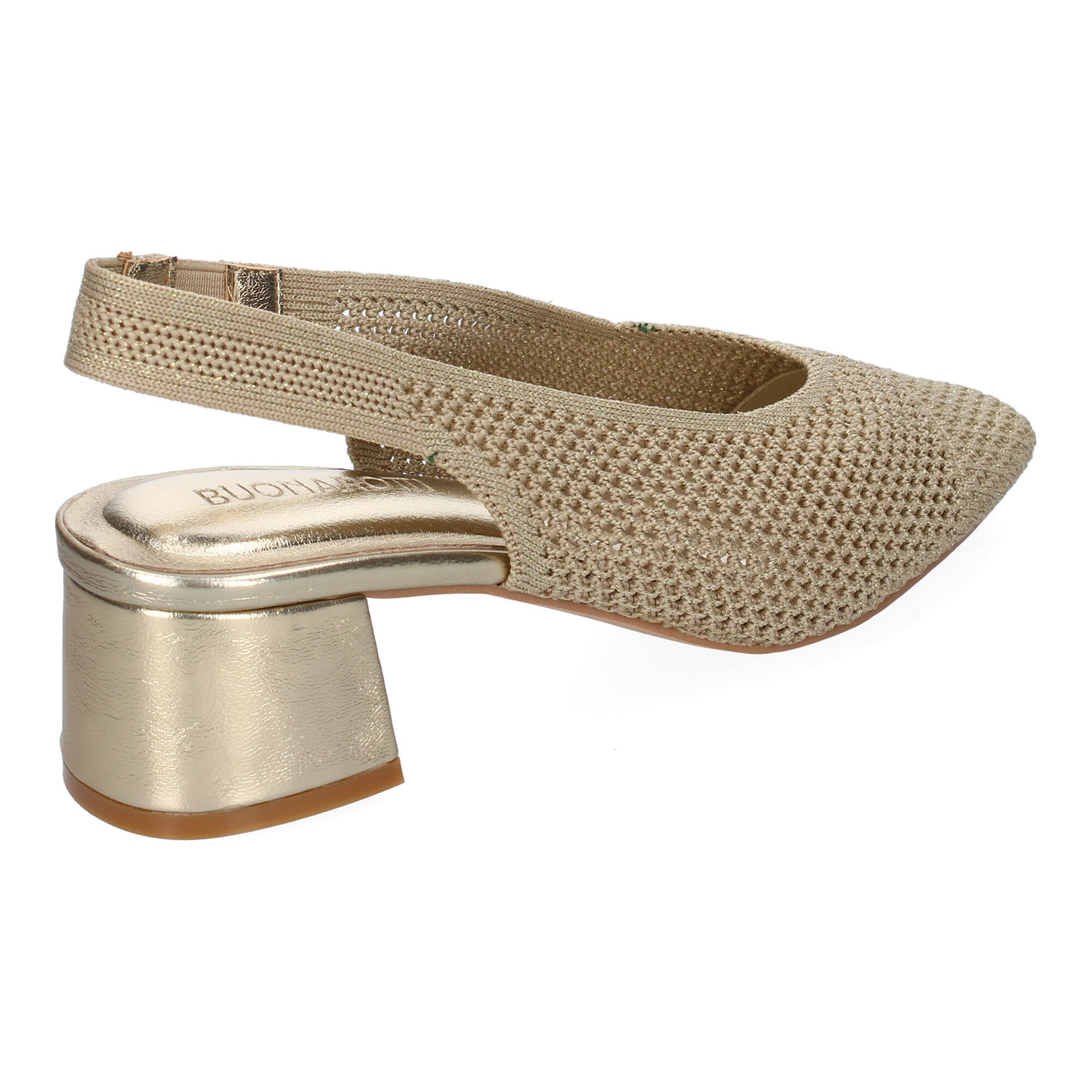 Zapato Dorado de Salón con Tacón Fino Para Mujer