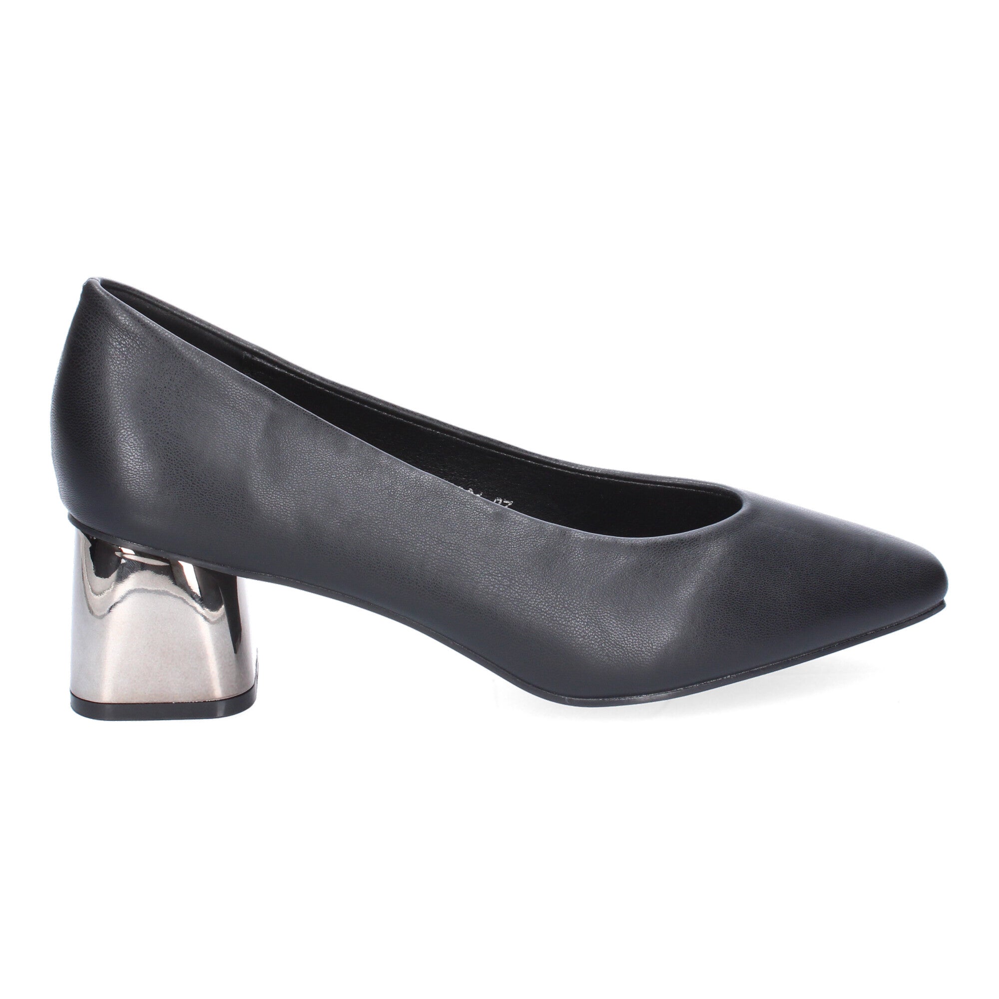 Zapato Negro de Salón con Tacón Cuadrado Para Mujer