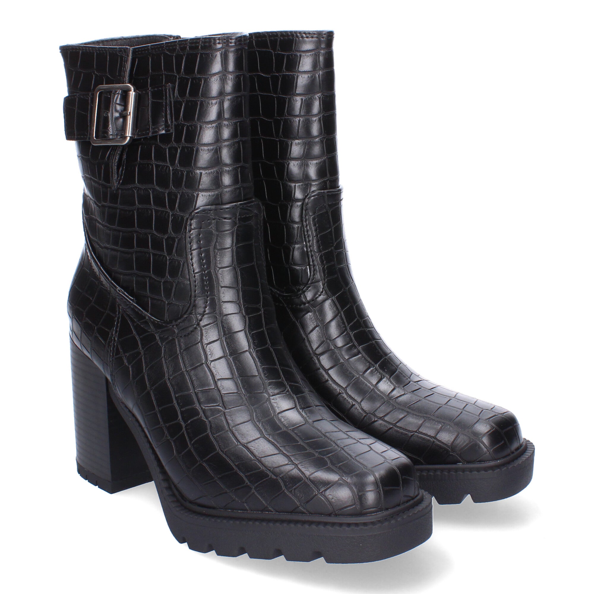 Botas de Tacón para Mujer Comodas con Animal Print y Hebilla
