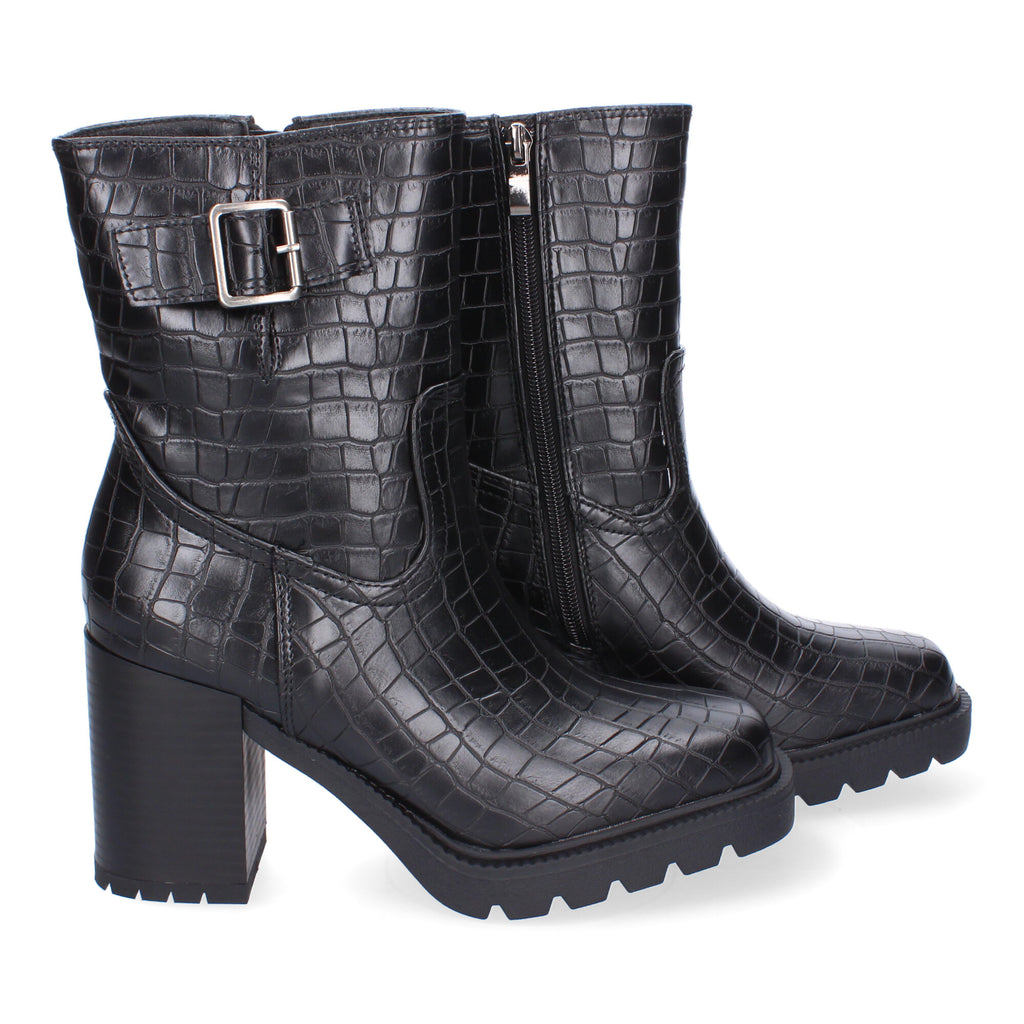 Botas de Tacón para Mujer Comodas con Animal Print y Hebilla