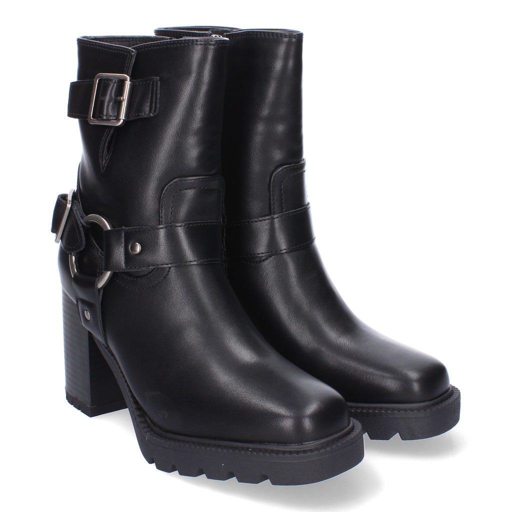 Botas de Tacón para Mujer Comodas con Punta Redonda  y Hebilla