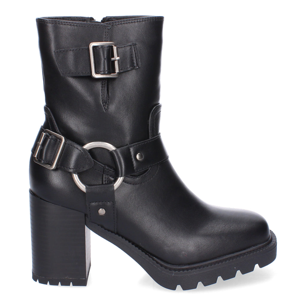 Botas de Tacón para Mujer Comodas con Punta Redonda  y Hebilla