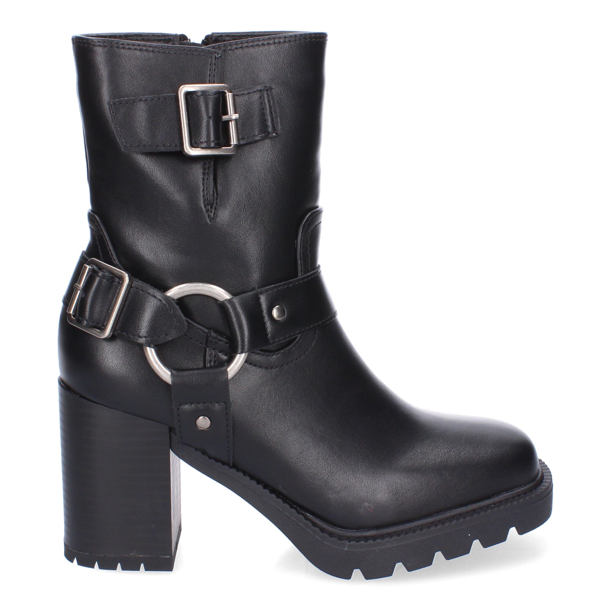 Botas de Tacón para Mujer Comodas con Punta Redonda  y Hebilla