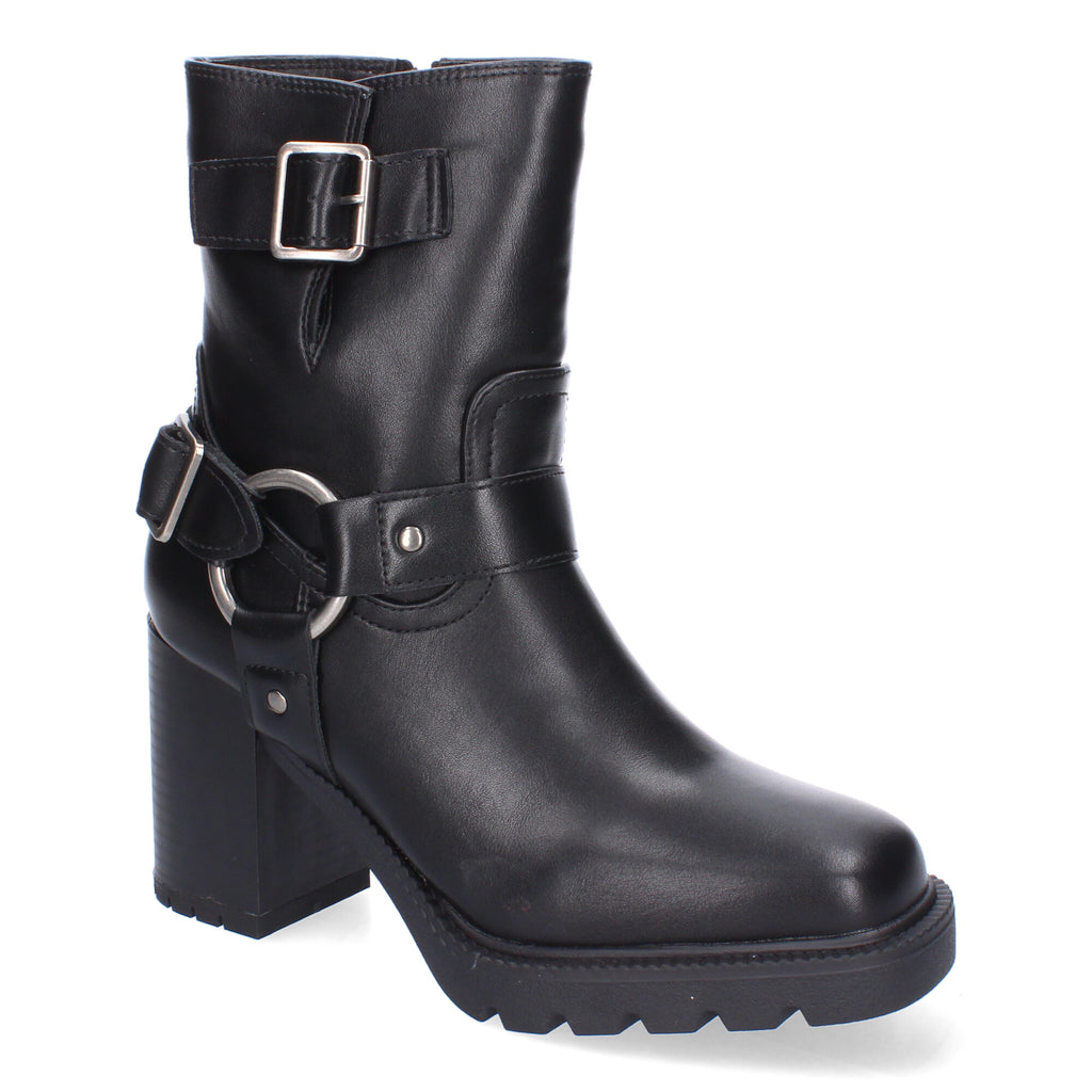 Botas de Tacón para Mujer Comodas con Punta Redonda  y Hebilla